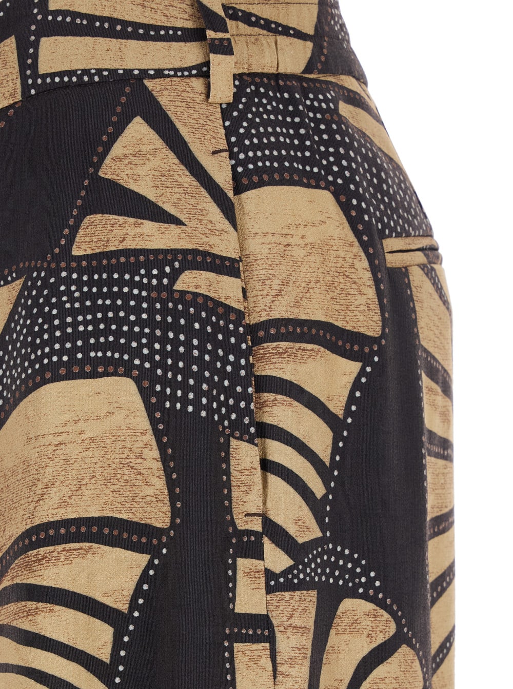 PT TORINO LORENZA BROWN PANTS WITH ALL-OVER PRINTED MOTIF IN TECH FABRIC WOMAN