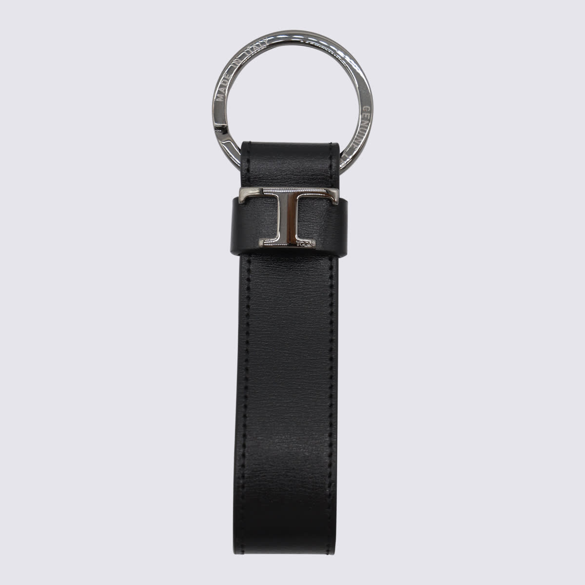 Shop Tod's Black Leather Key Ring