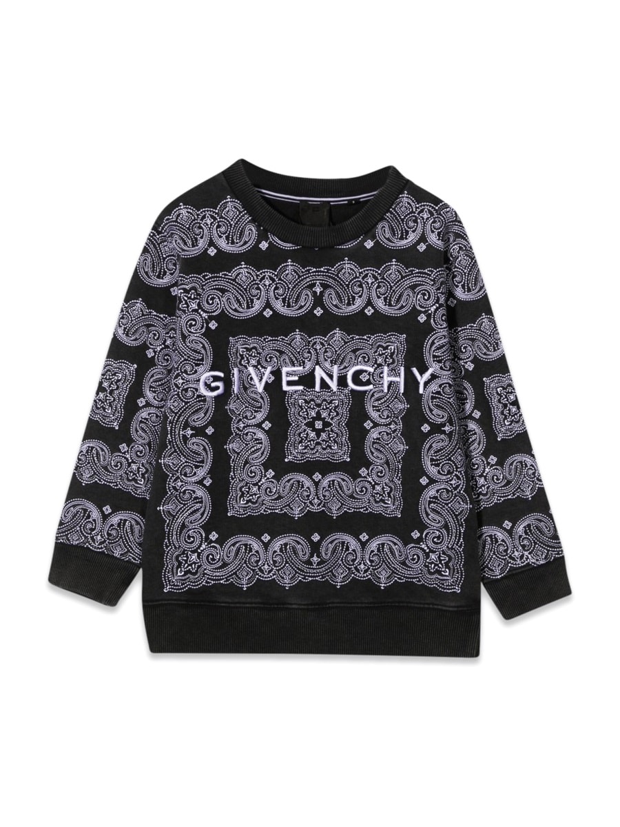 Givenchy Crewneck Sweatshirt Patterned Print And Logo In Black