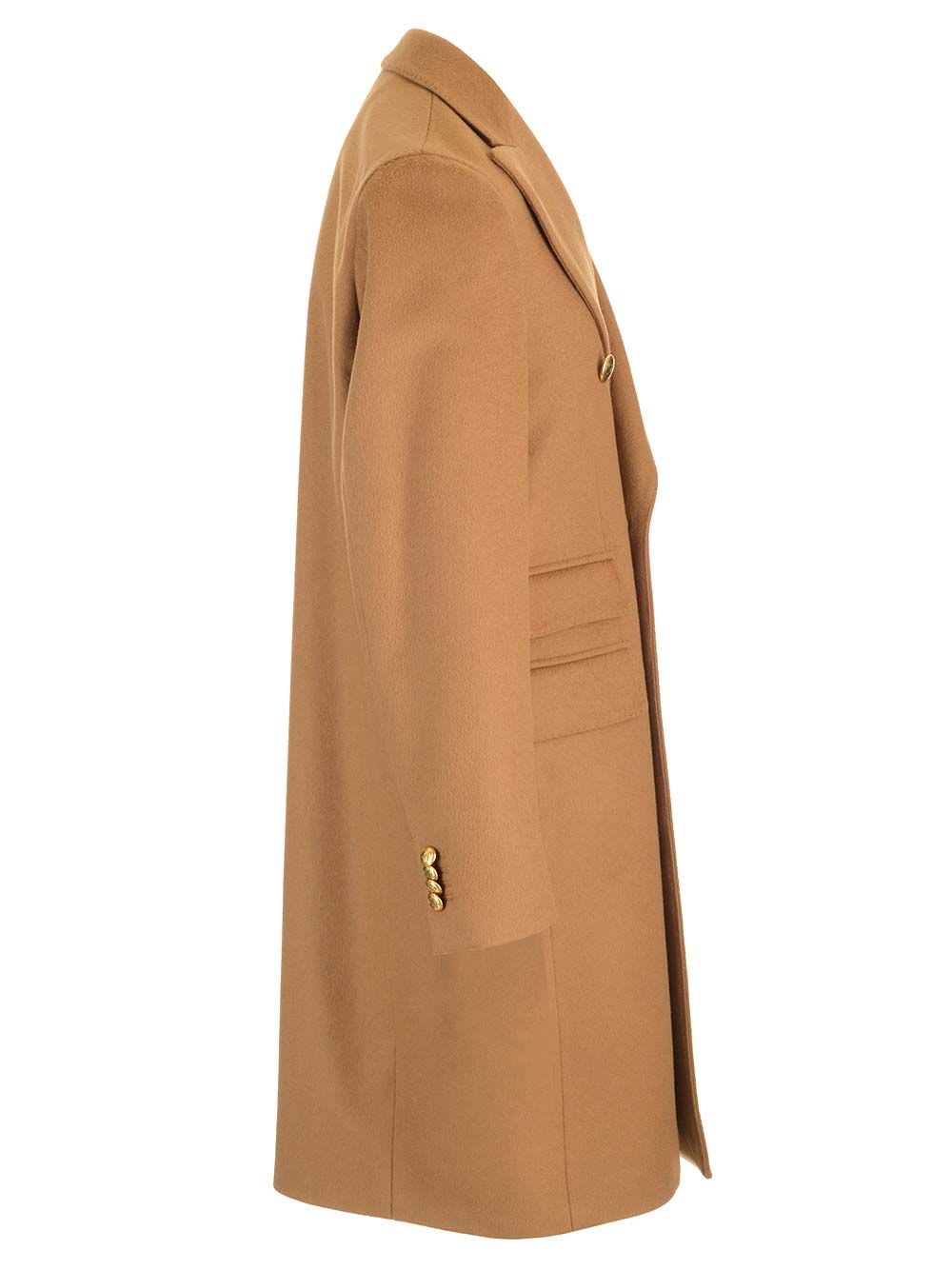 Shop Gabriele Pasini Double-breasted Coat In Cashmere Wool In Brown