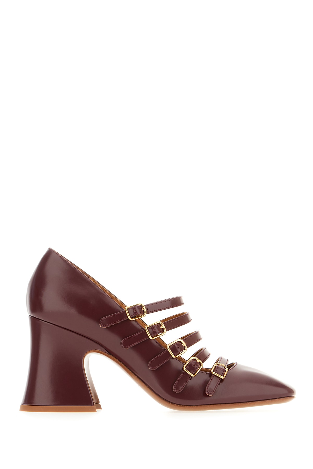 Chloé Aubergine Leather Pumps In Purple
