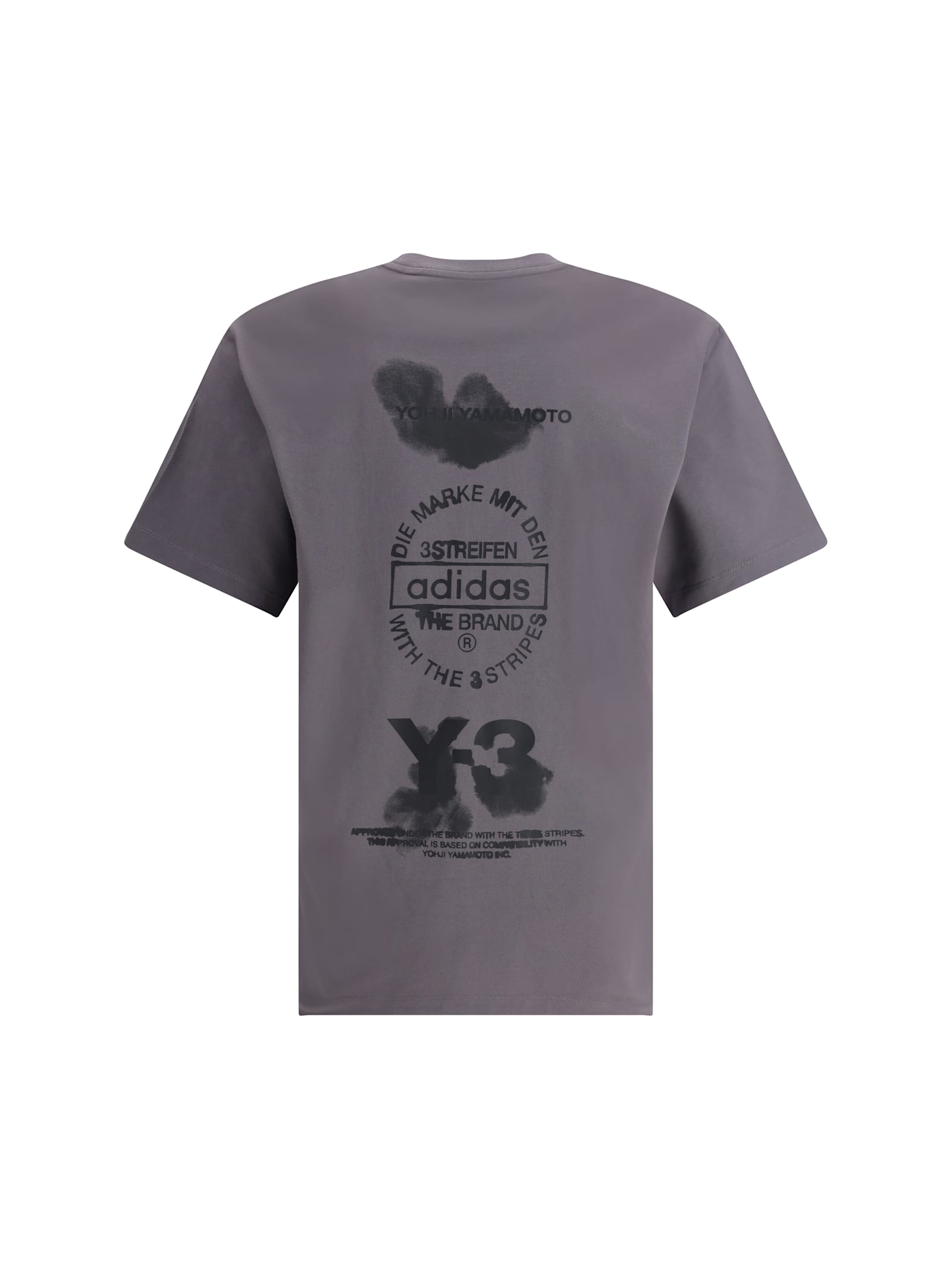 Y-3 T-shirt With Maxi Print In Gray