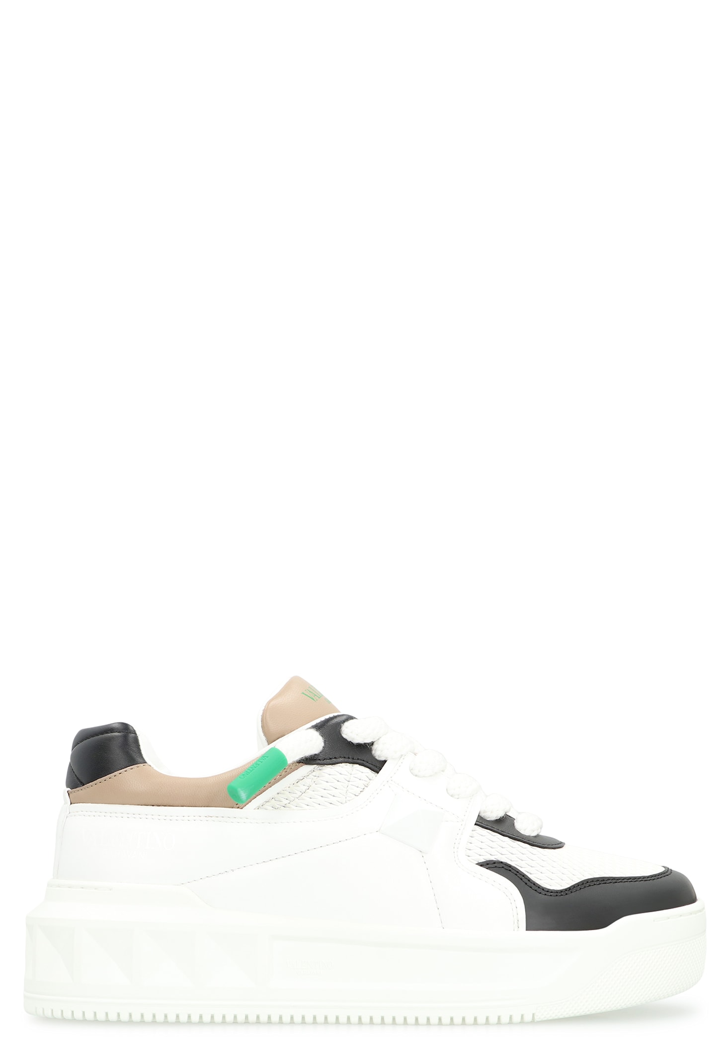 Valentino Stud Xl Low-top Sneakers With Contrasting Panels In White