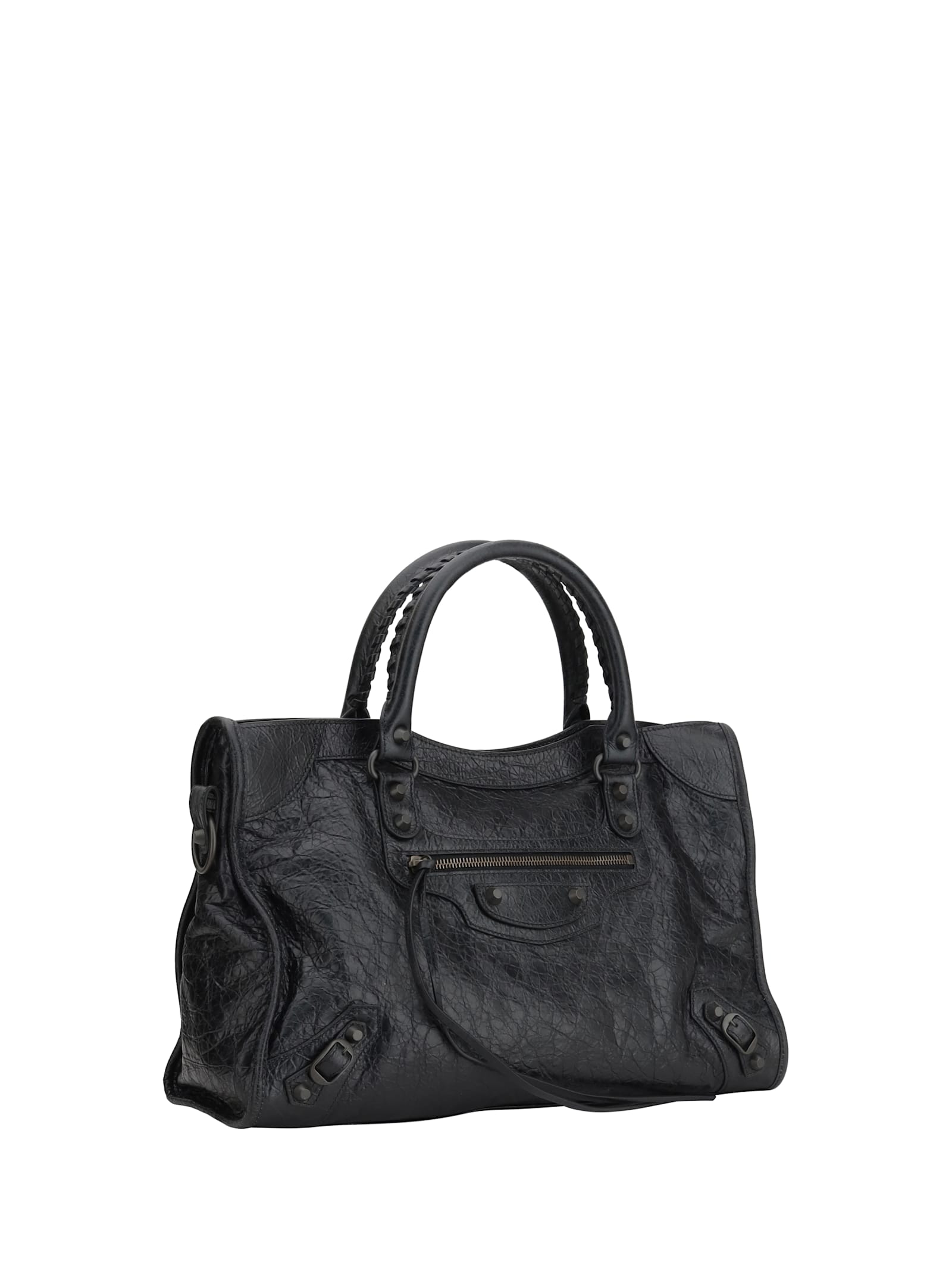 Balenciaga Le City Medium Bag In Arena Lambskin In Black
