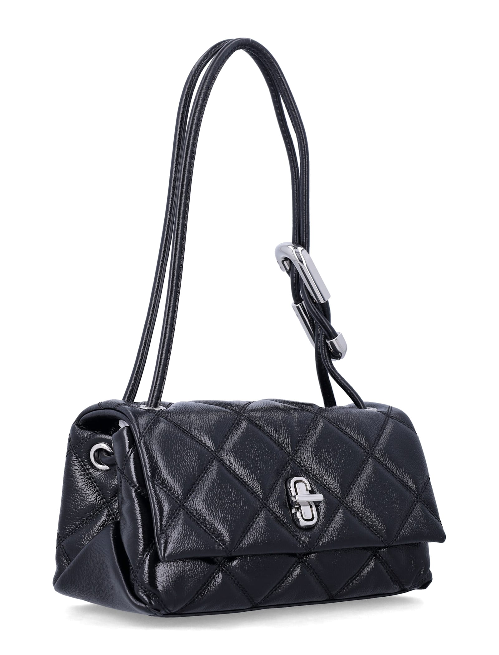 Marc Jacobs Quilted Mini Dual Leather Shoulder Bag In Orange