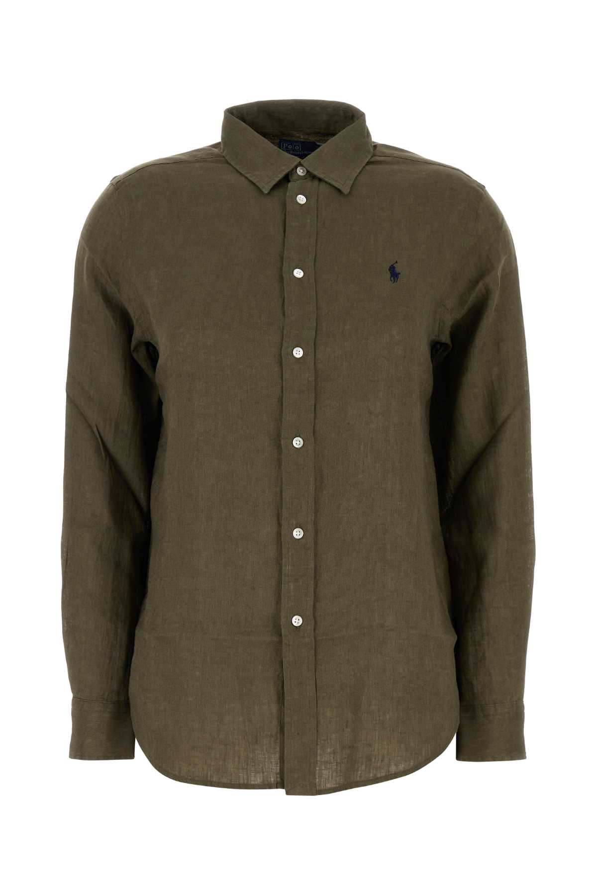 Bottle Green Linen Shirt