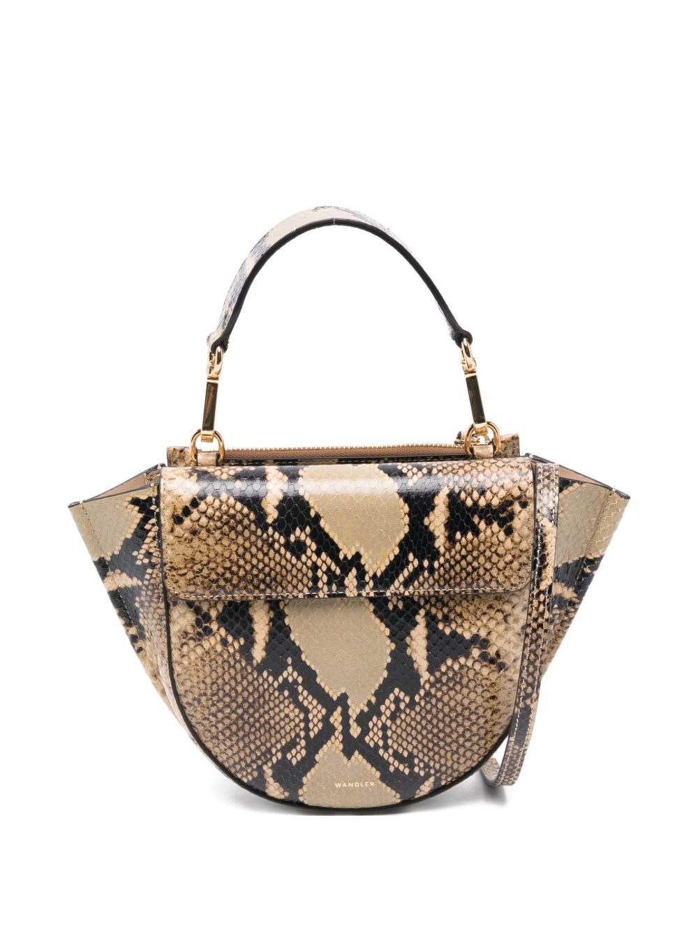 Wandler Hortensia Mini Bag In Beige Python In Animal Print