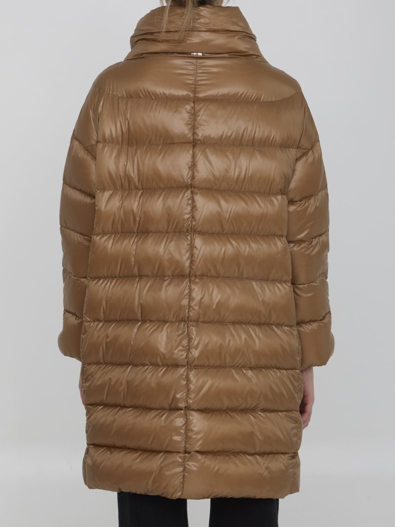 Shop Herno Matilde Down Jacket In Nylon In Beige