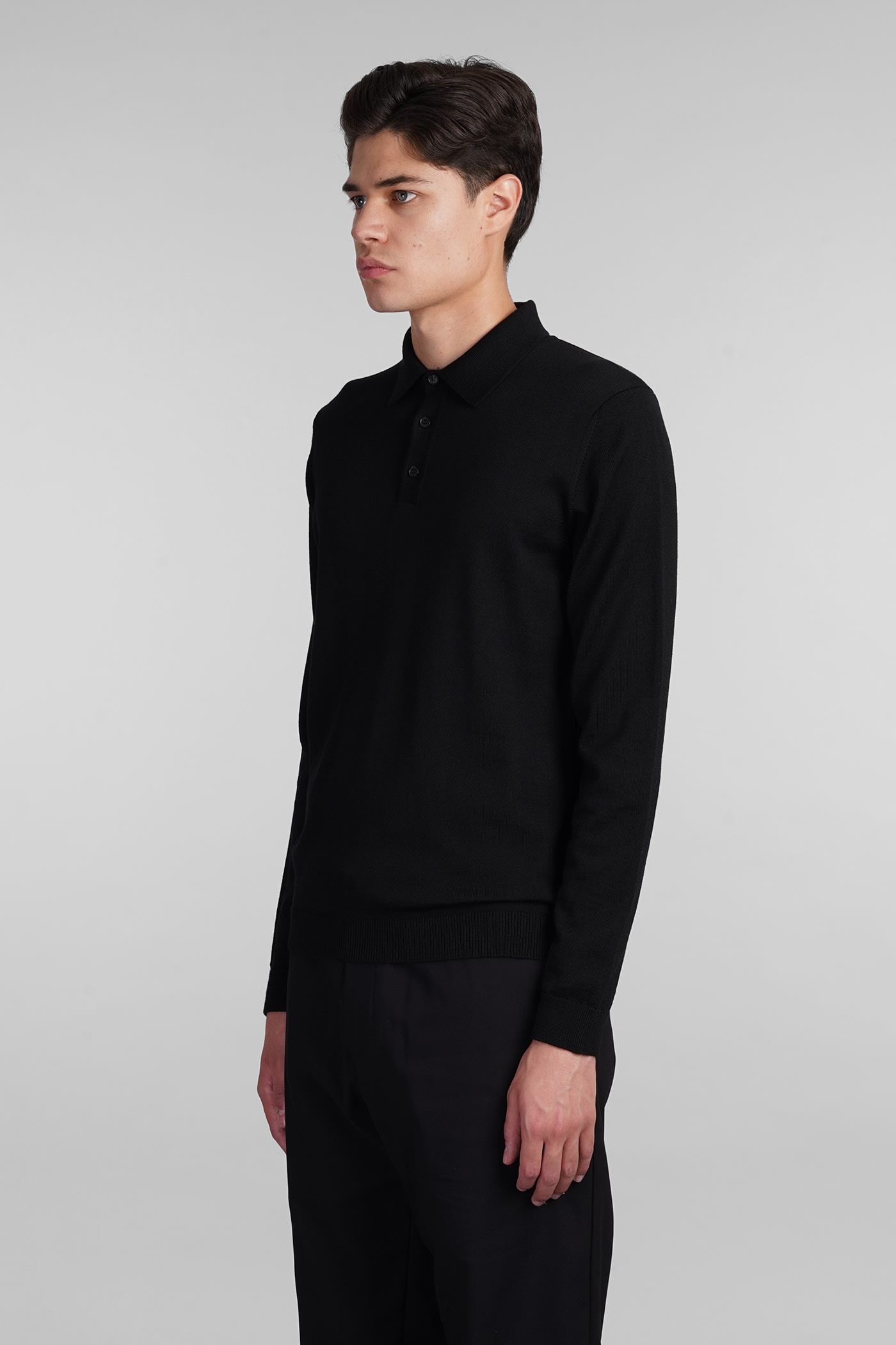 Shop Roberto Collina Polo In Black Wool