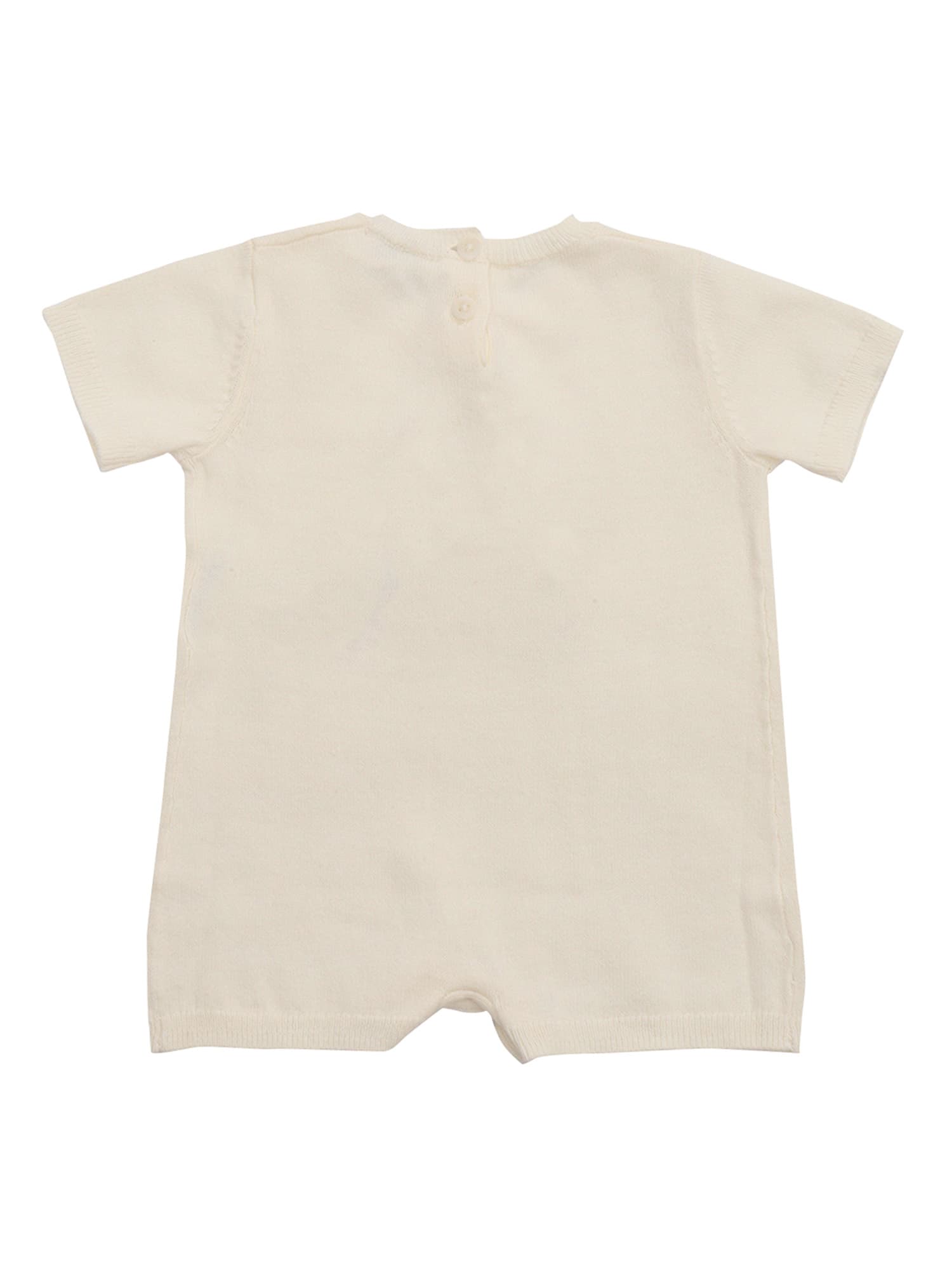 Il Gufo Short Knitted Romper In Neutral