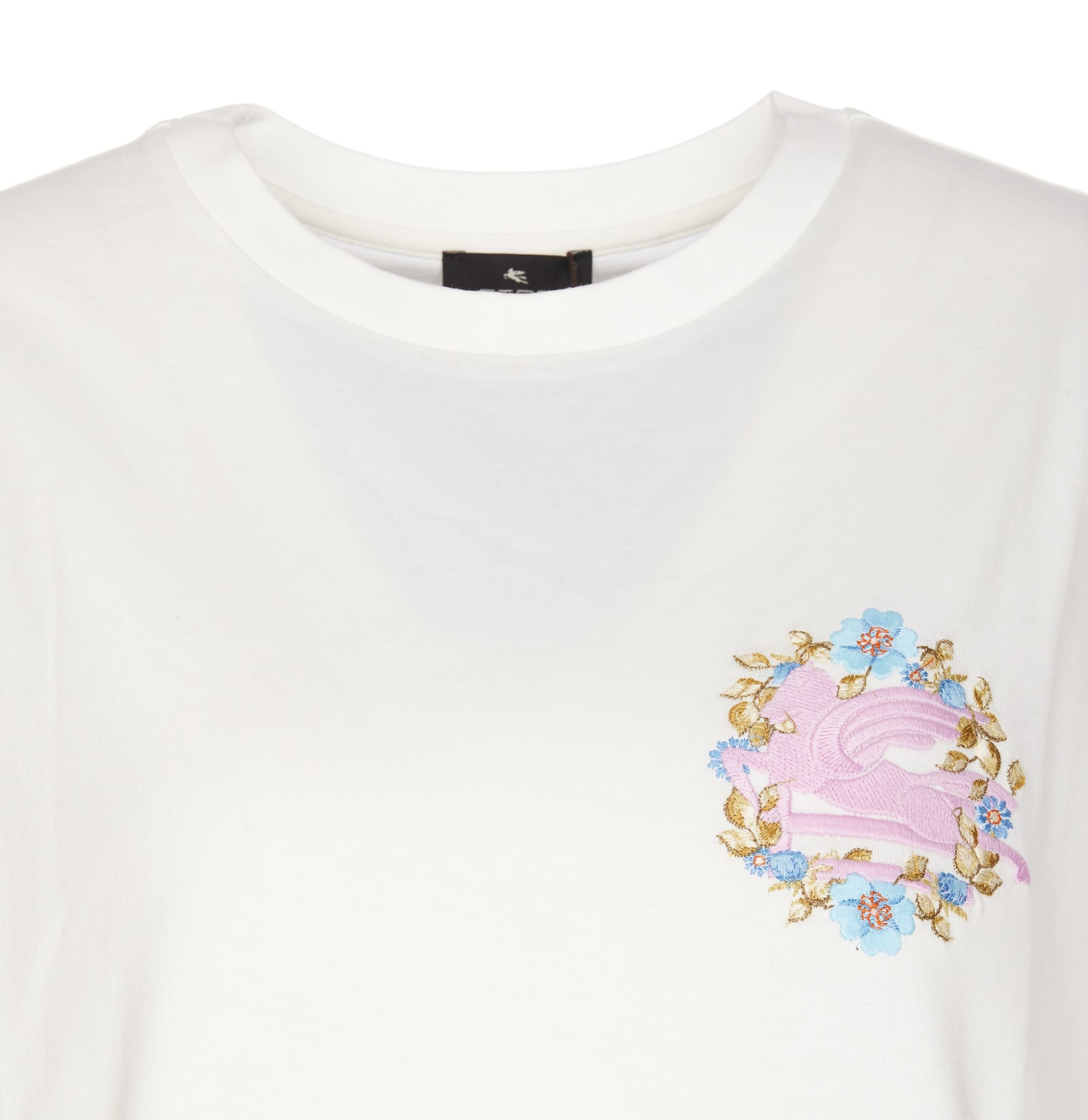 Shop Etro Embroidered T-shirt In White