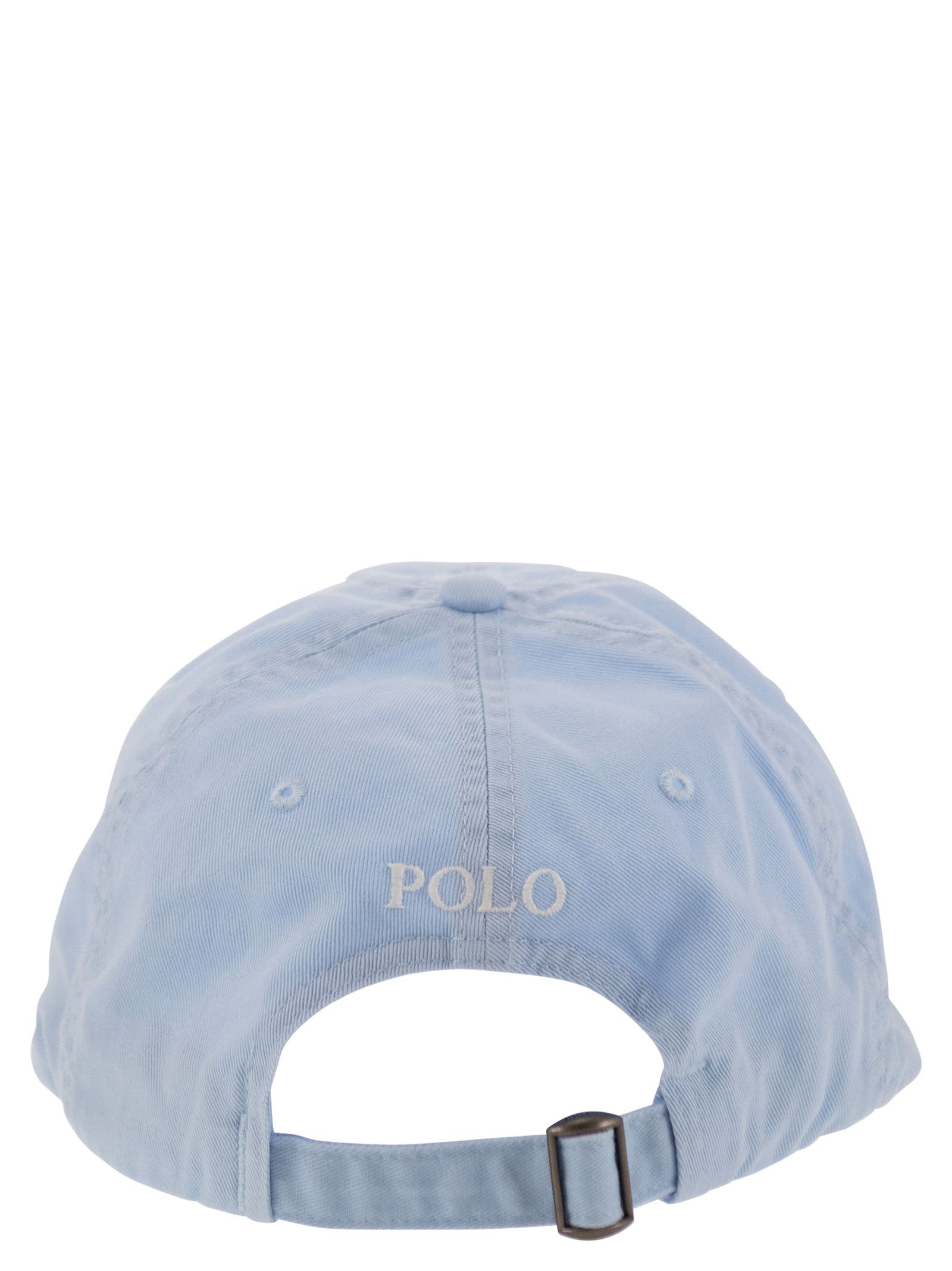 Shop Polo Ralph Lauren Cotton Chino Hat In Light Blue