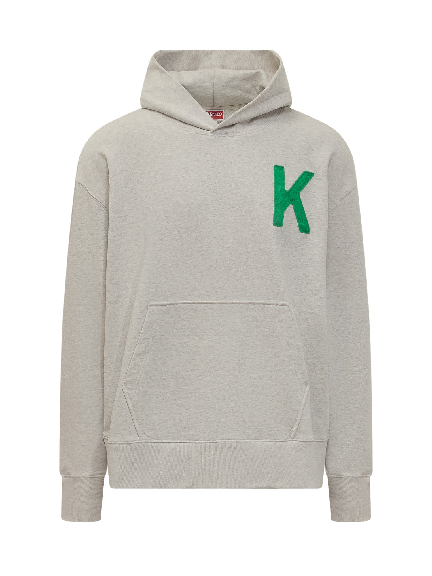 Shop Kenzo Hoodie With  Tiger Logo In Light Grey