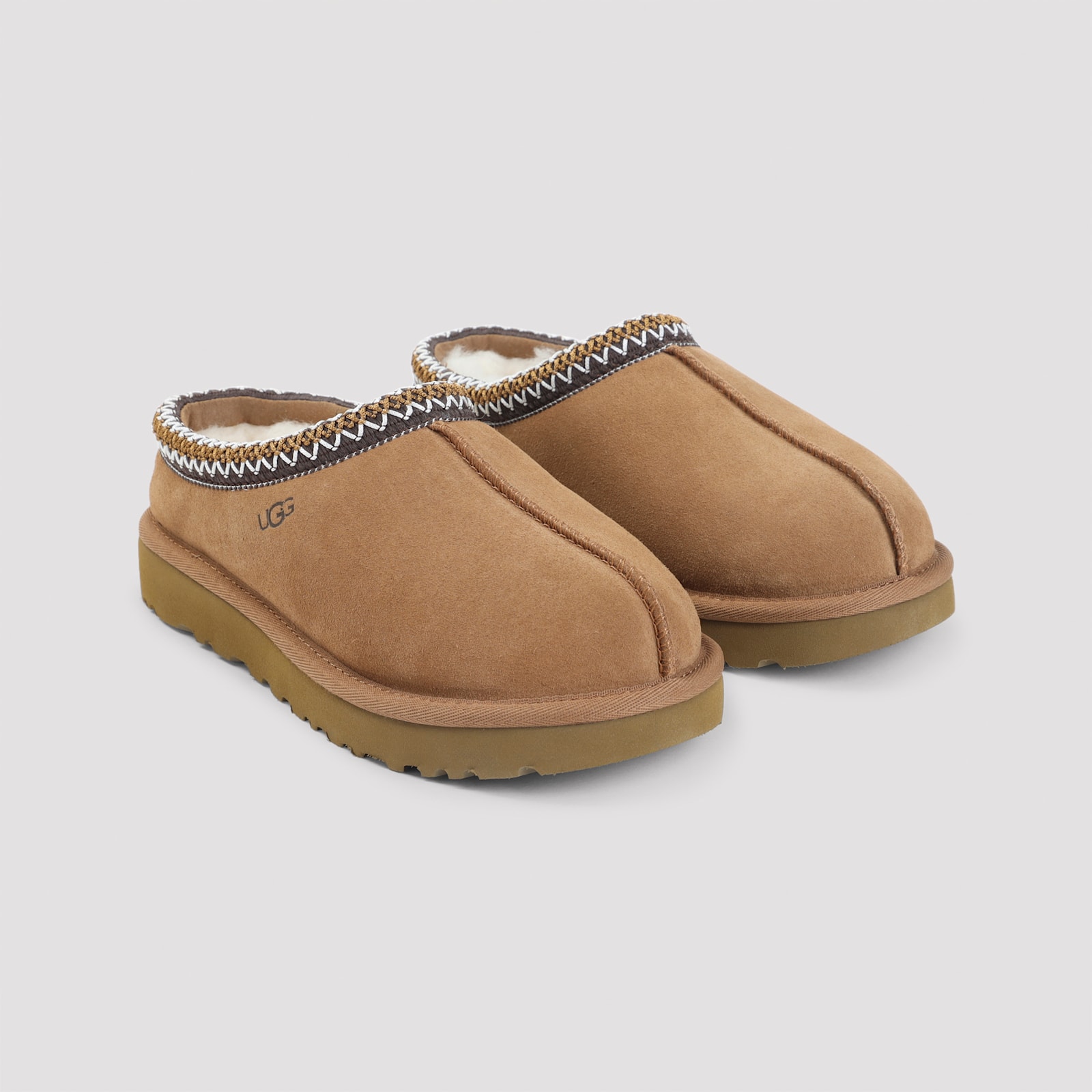 Ugg Chestnut Brown Suede Leather Tasman Ii Slippers In Brown