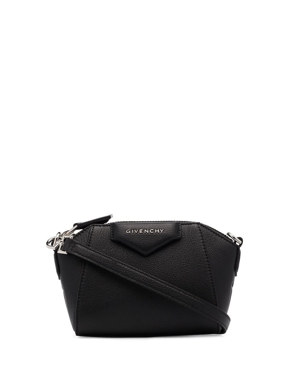 Givenchy Antigona Crossbody Bag In Black Leather With Logo