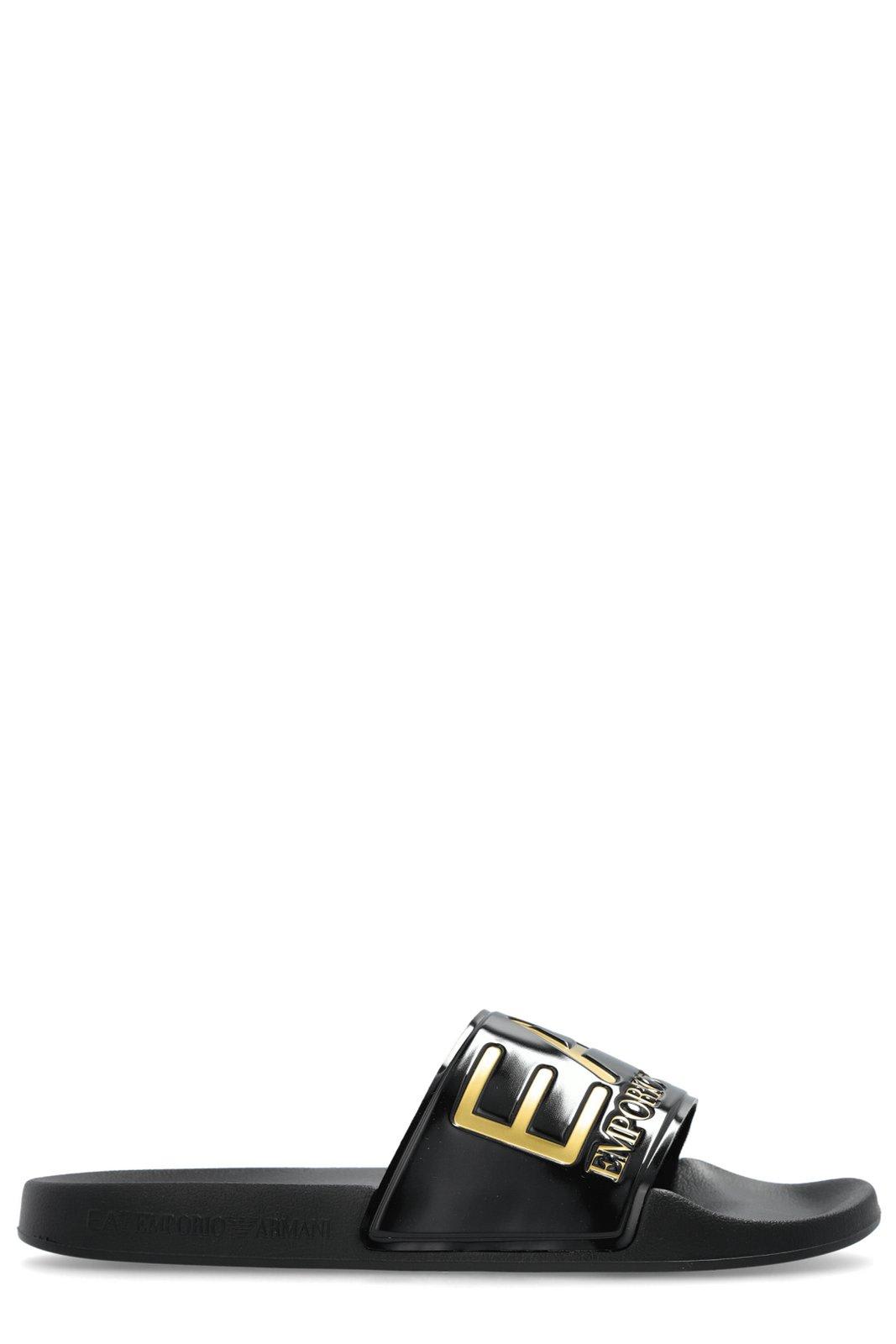 Ea7 Logo Slide Sandals
