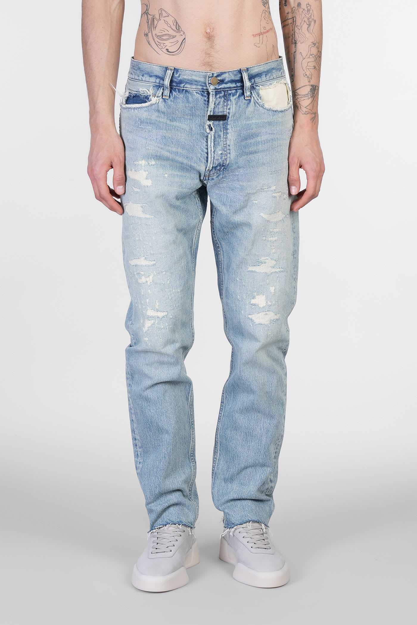 Shop Fear Of God Jeans In Blue Cotton