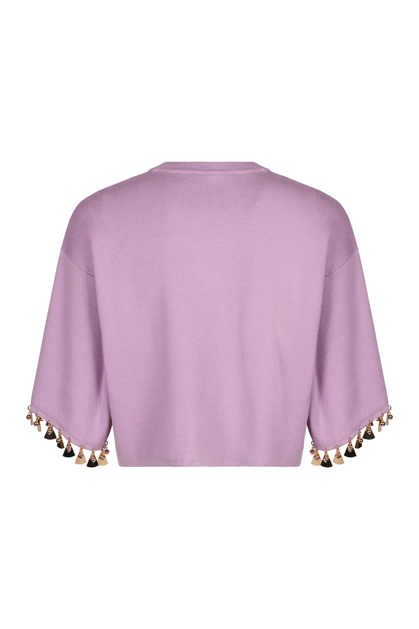 Rabanne Cotton Blend Crew-neck Sweater In Pink