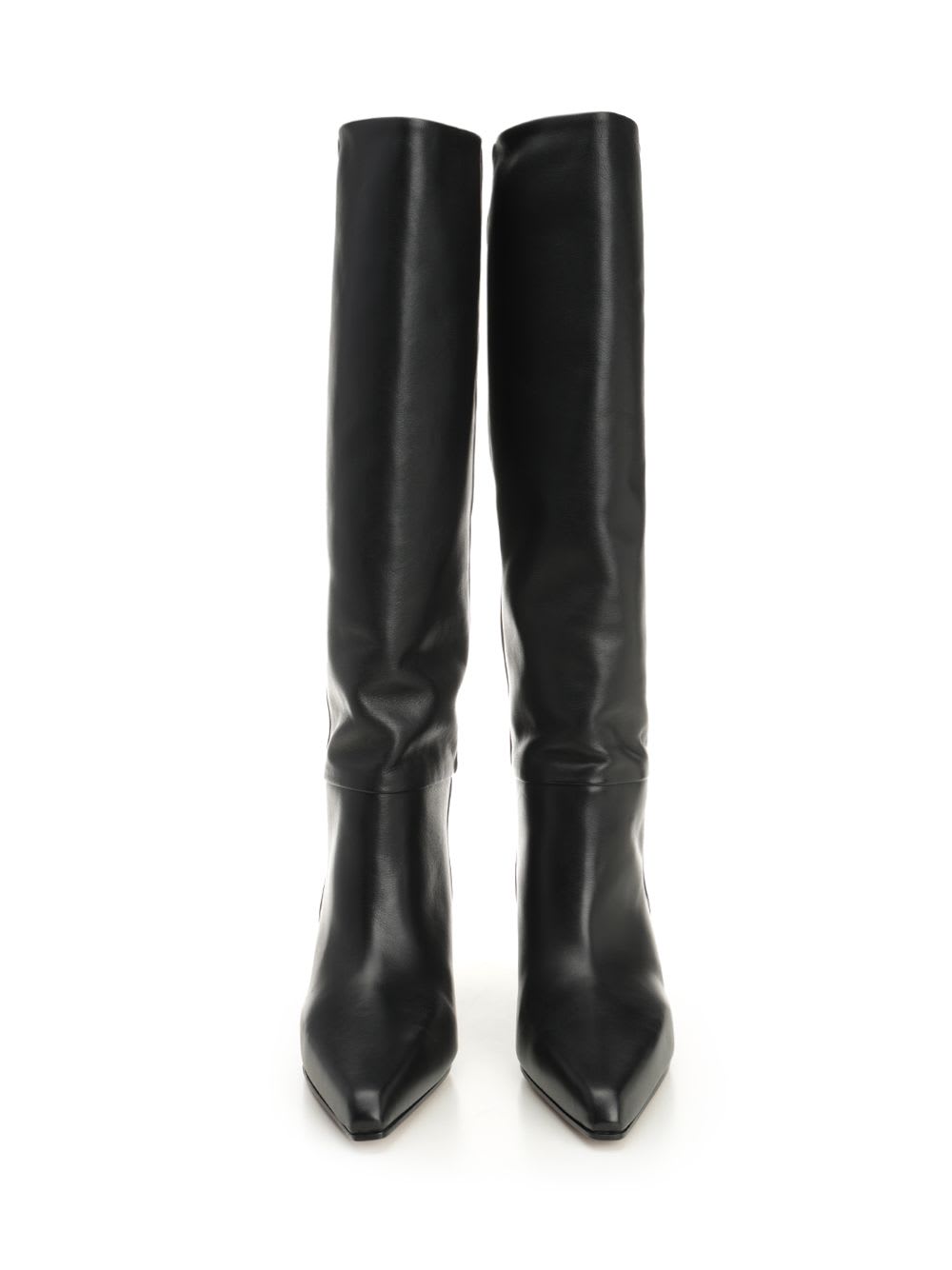 Paris Texas Jane Knee-high Leather Texan Heel Boots In Nude