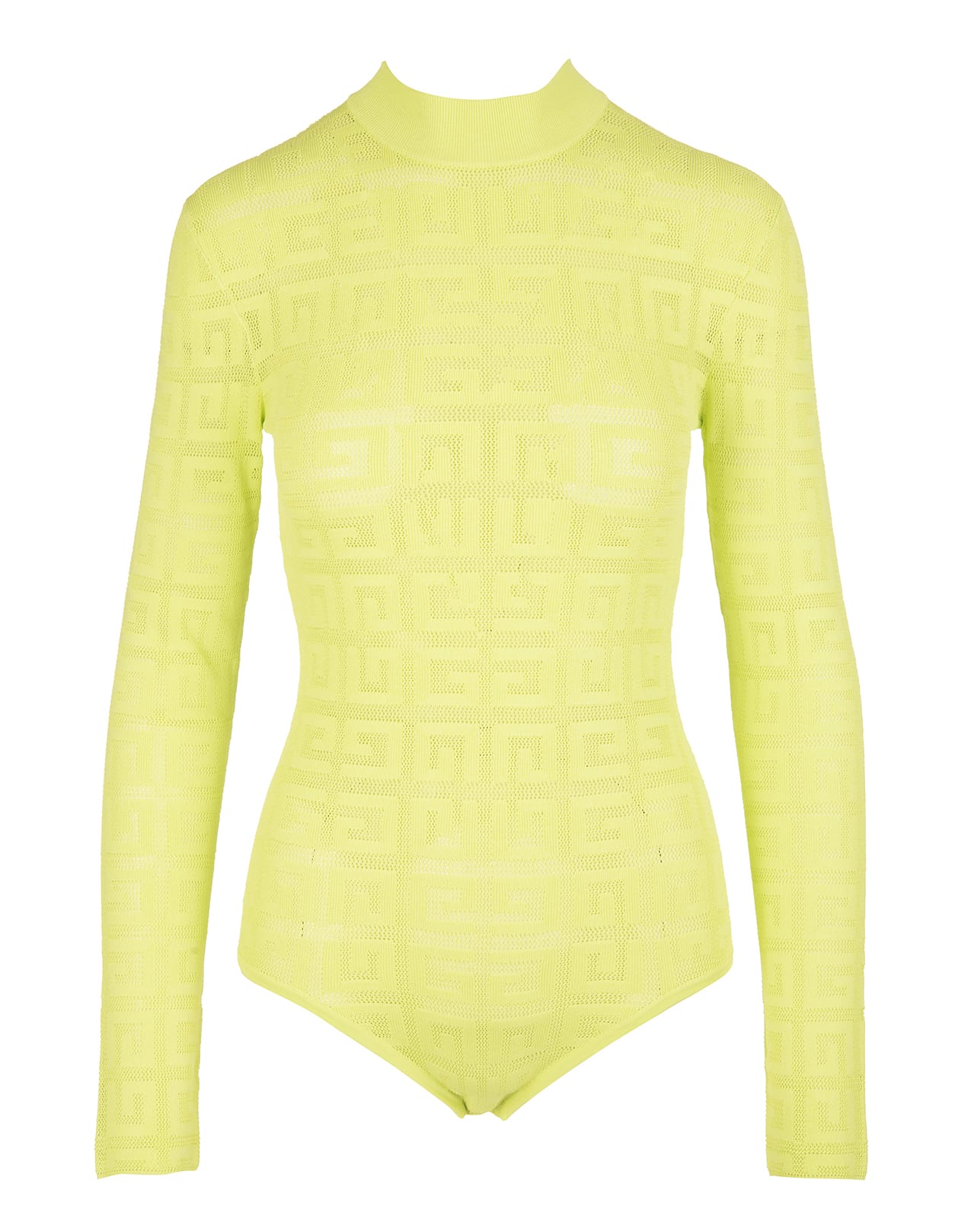 Fluo Yellow Body Top With Givenchy 4g Monogram Motif