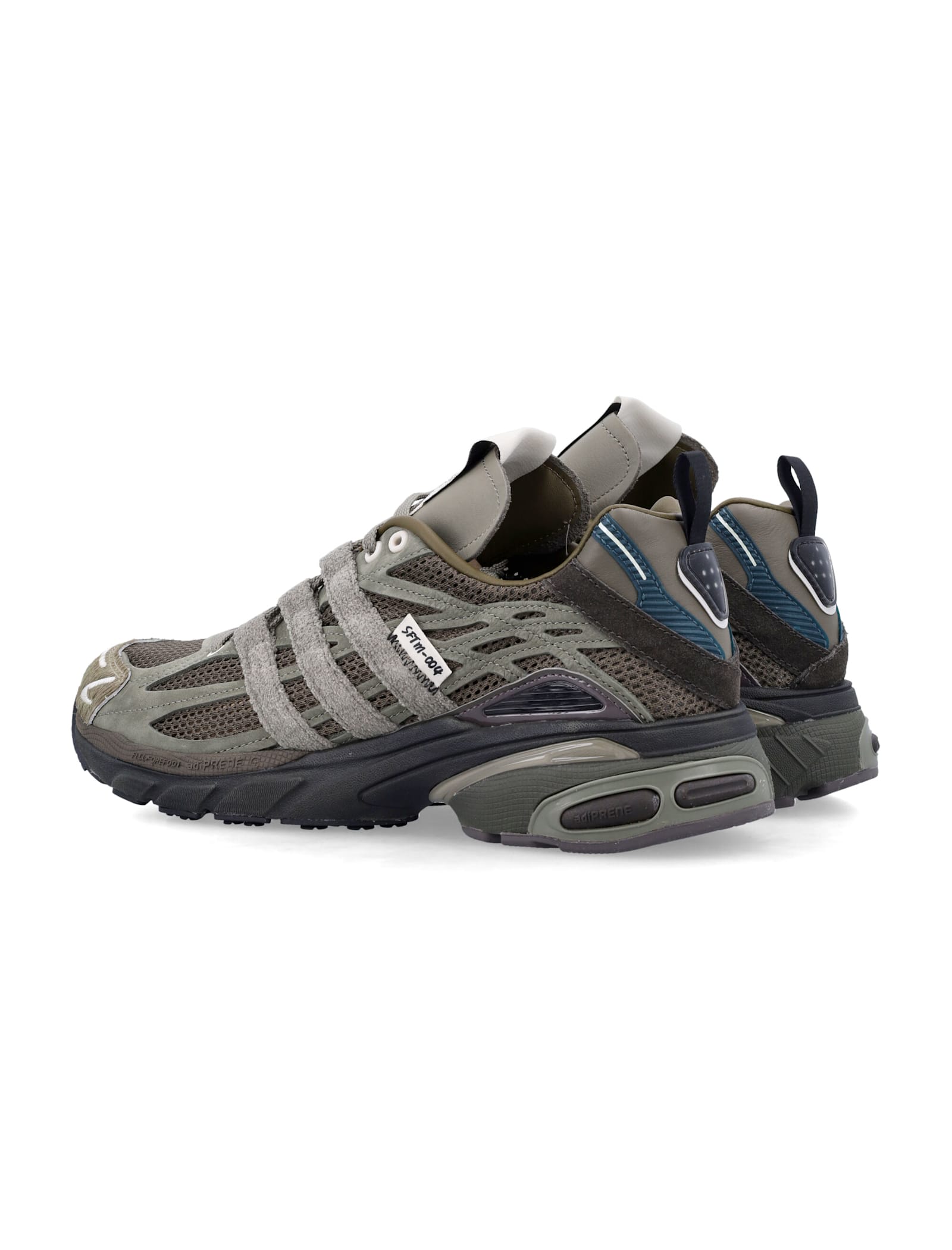 Adidas Originals Adistar Cushion Sneakers In Green Suede And Fabric In Multi