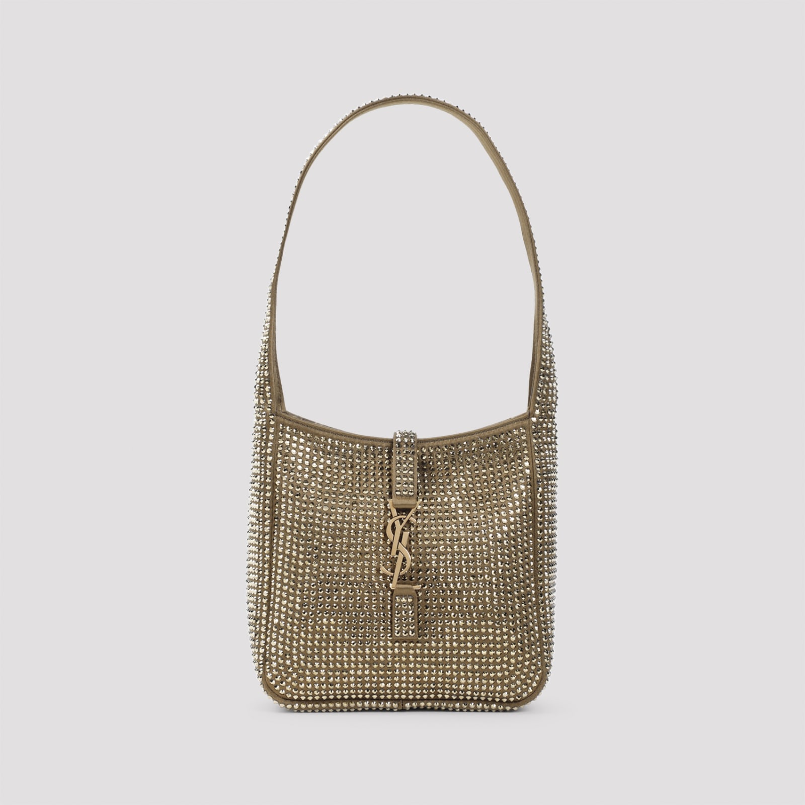 Saint Laurent Embellished Satin Le 5 Ã 7 Supple Baby Shoulder Bag