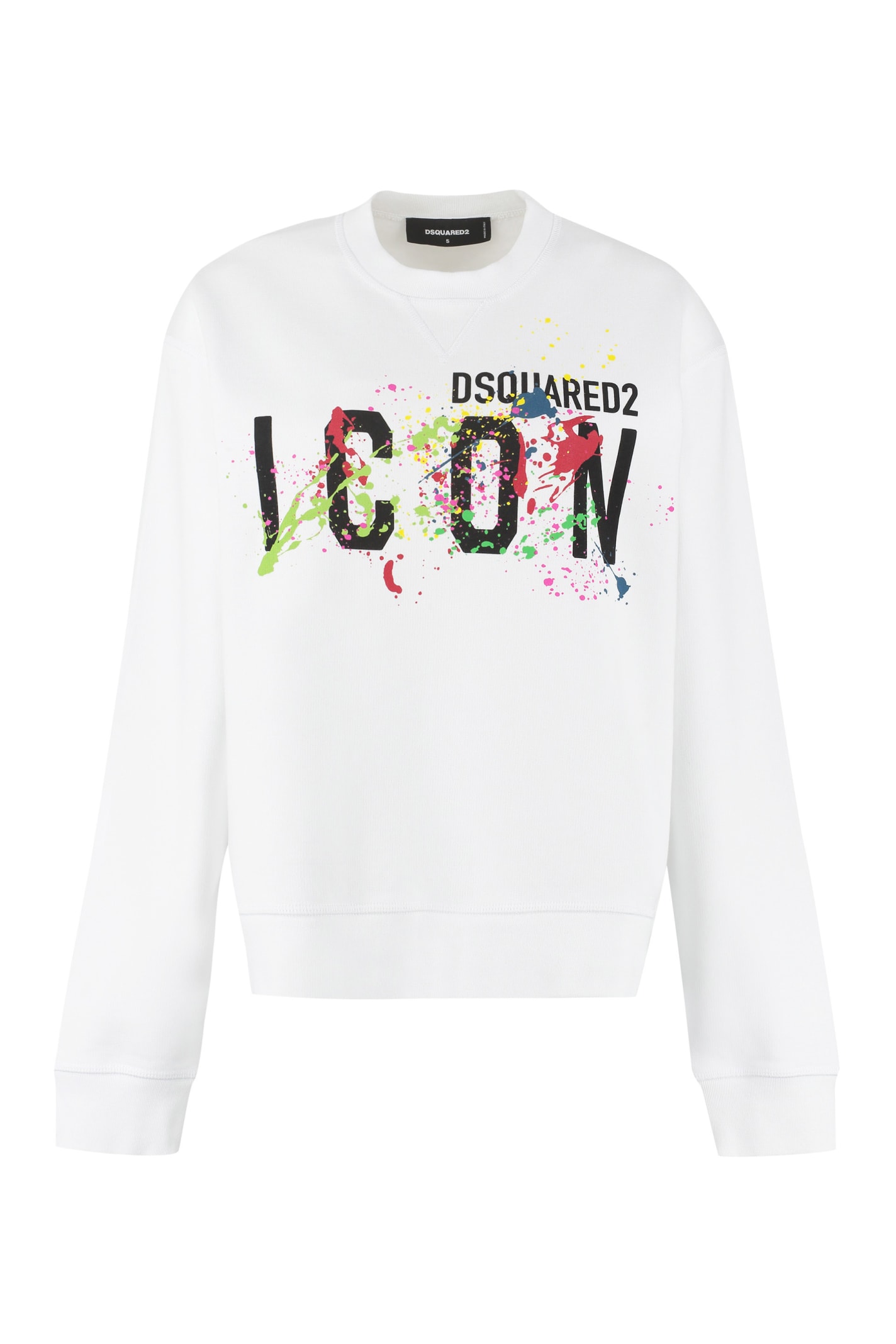 Dsquared2 Icon Splatter Print Cotton Sweatshirt