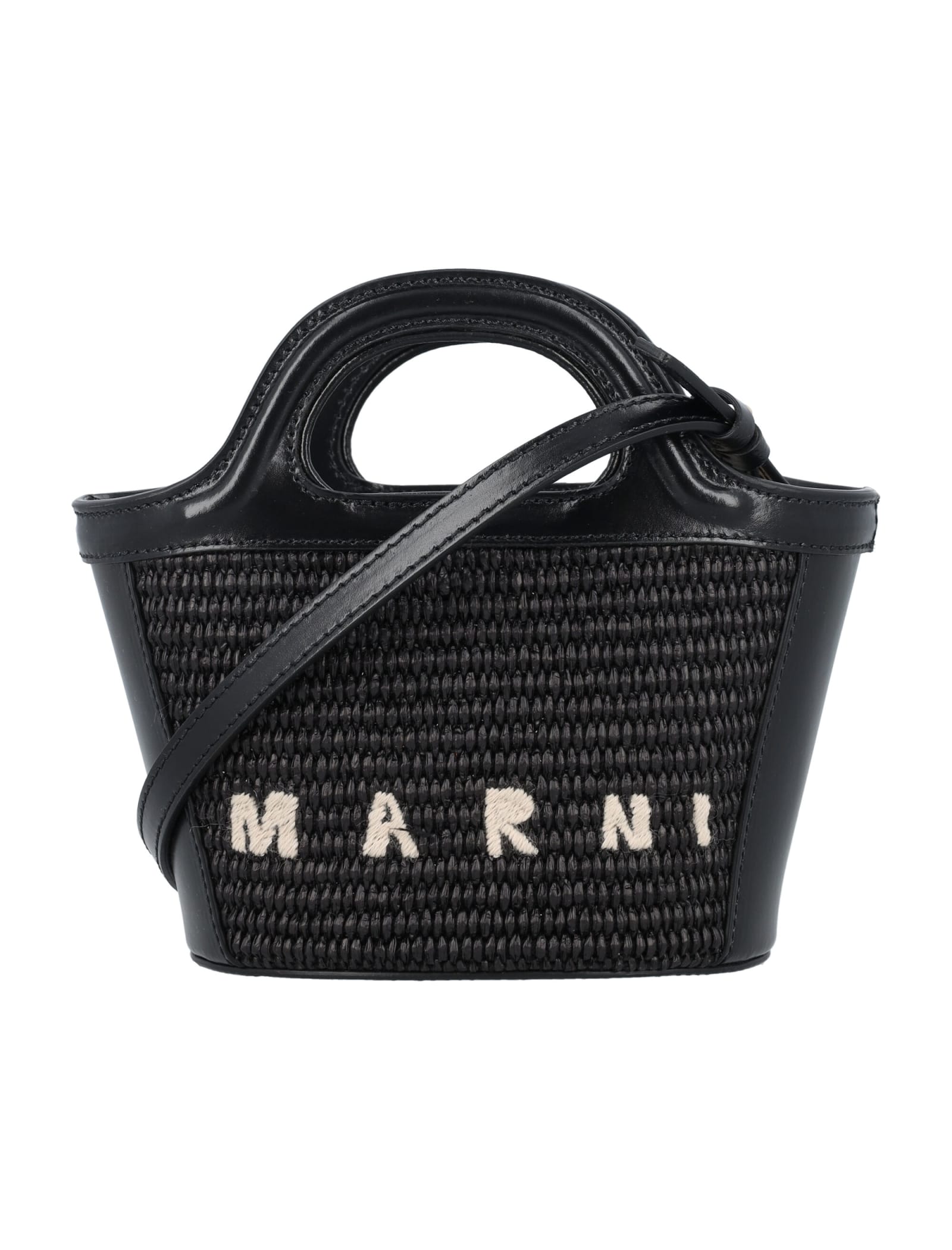 Shop Marni Tropicalia Micro Bag In Black