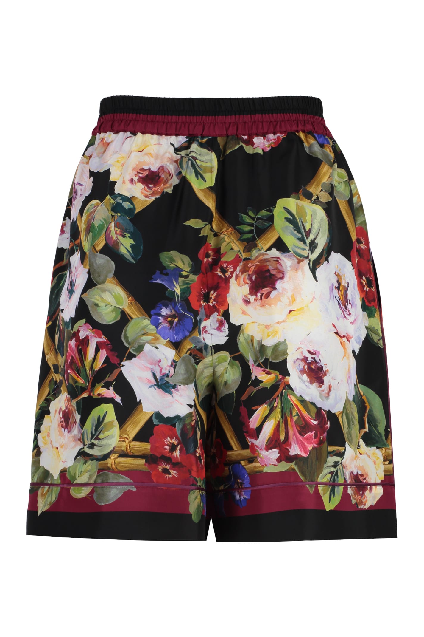 Shop Dolce & Gabbana Printed Silk Shorts In Multicolor
