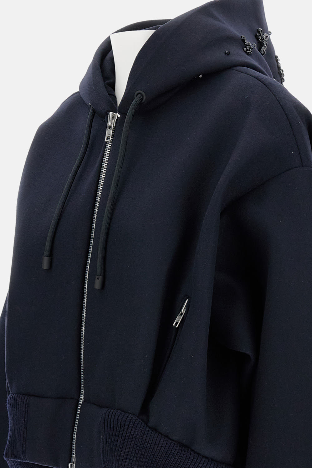 Simone Rocha Hooded Zip-up Casual Jacket In Blue