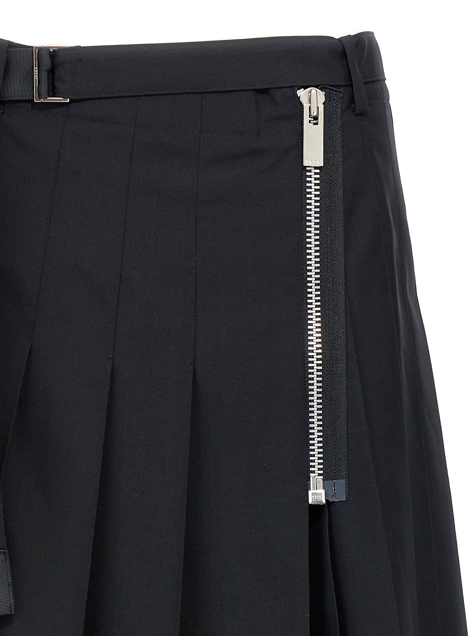 Shop Sacai Suiting Skirt In Black