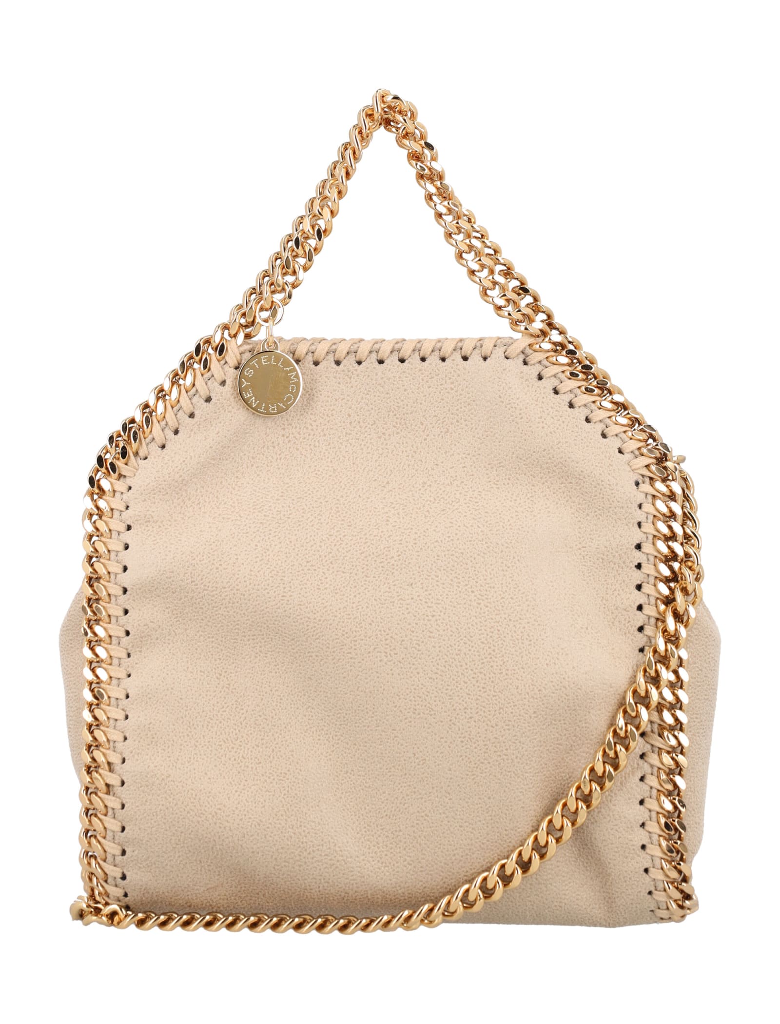 Shop Stella Mccartney Falabella Tiny Tote Bag In Butter Cream