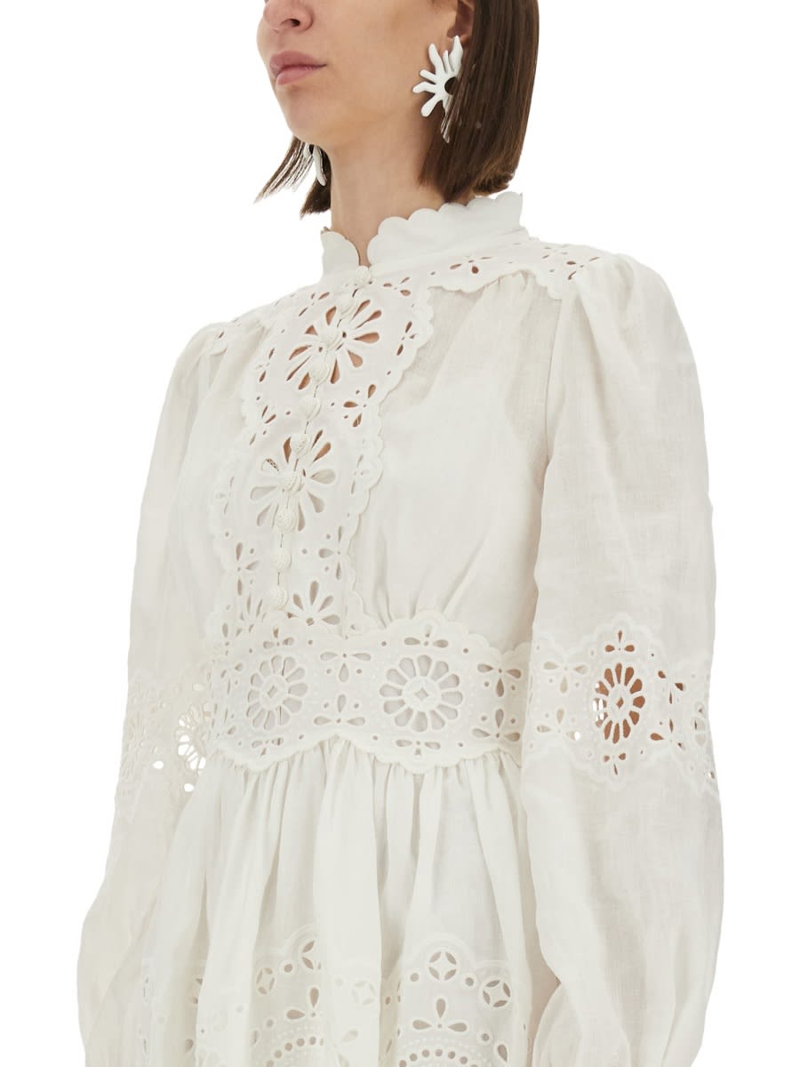 Shop Zimmermann Mini Dress In White