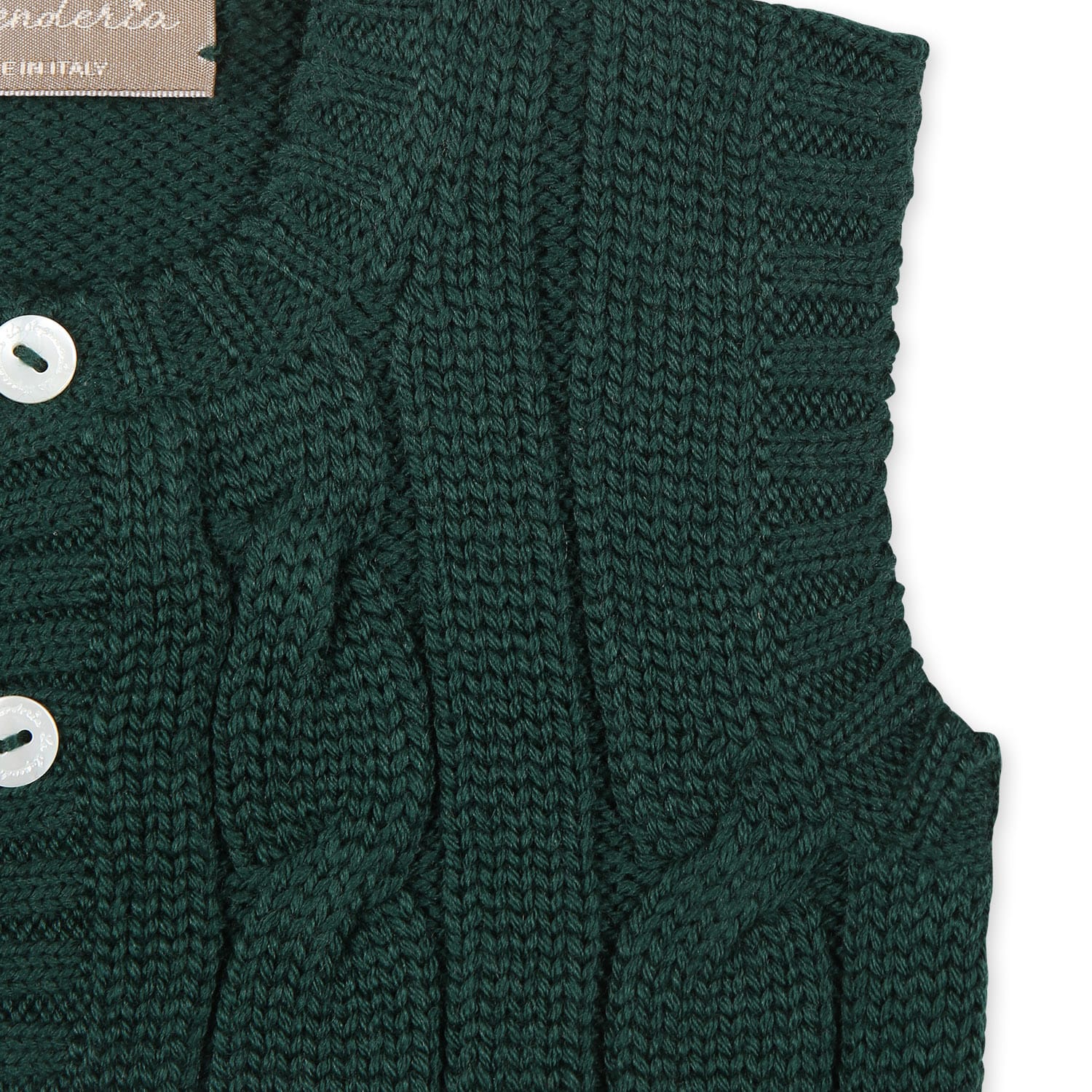 La Stupenderia Green Knit Vest For Baby Boy In Green