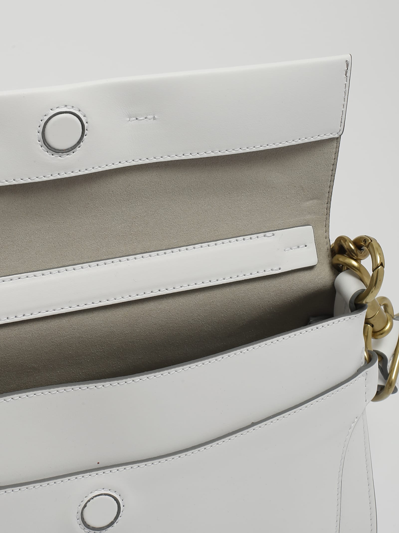 Shop Orciani Missy Longuette Couture Shoulder Bag In Bianco