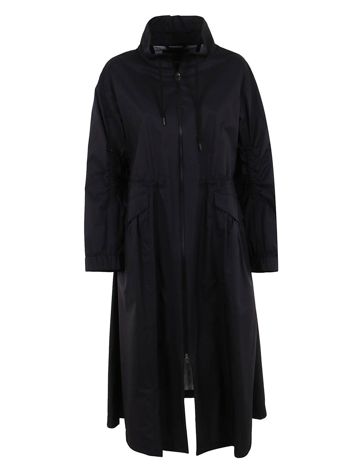 HERNO DRAWSTRING WAIST ZIPPED TRENCH COAT