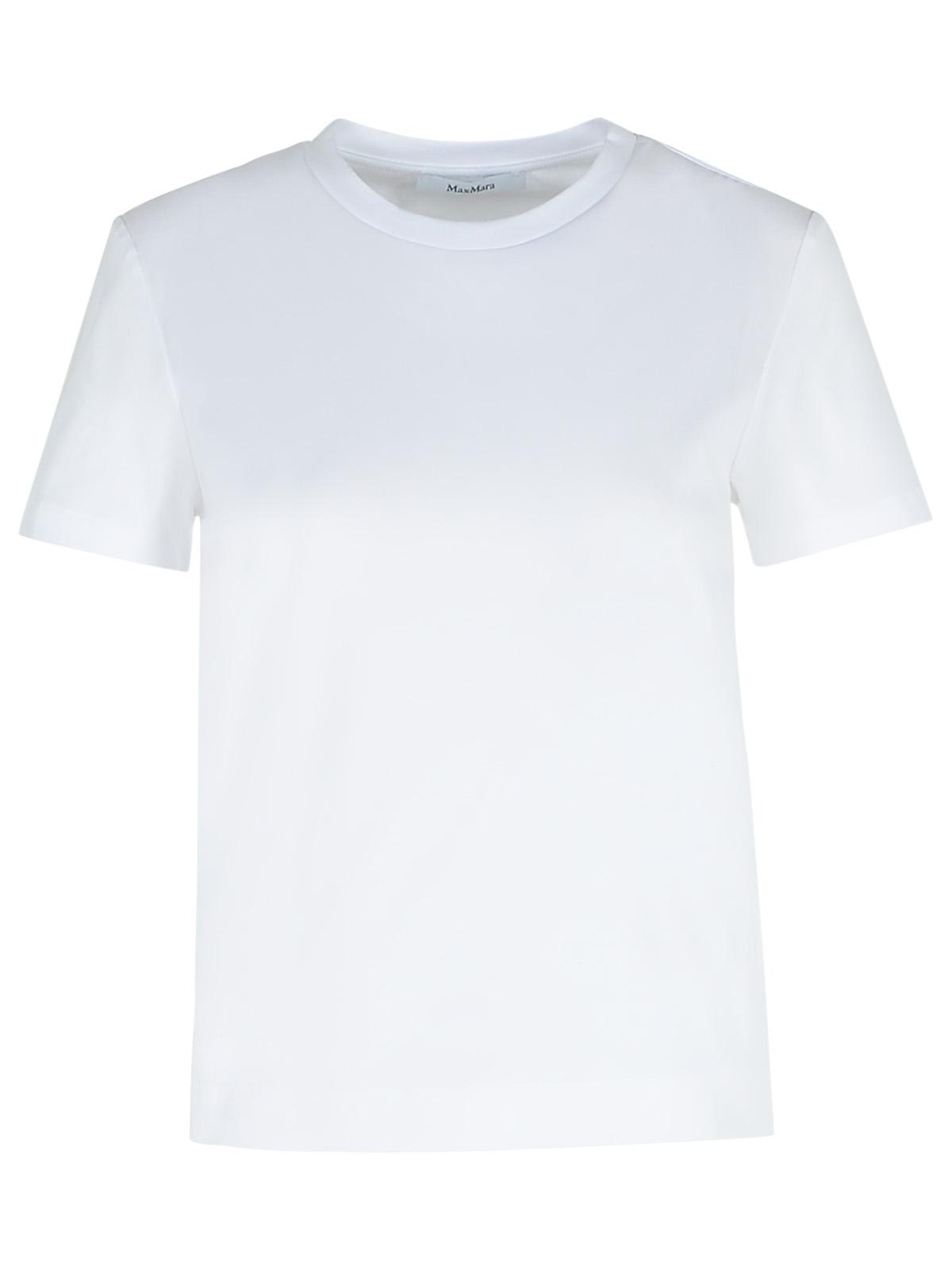 Max Mara Nernia White Cotton T-shirt In Brown