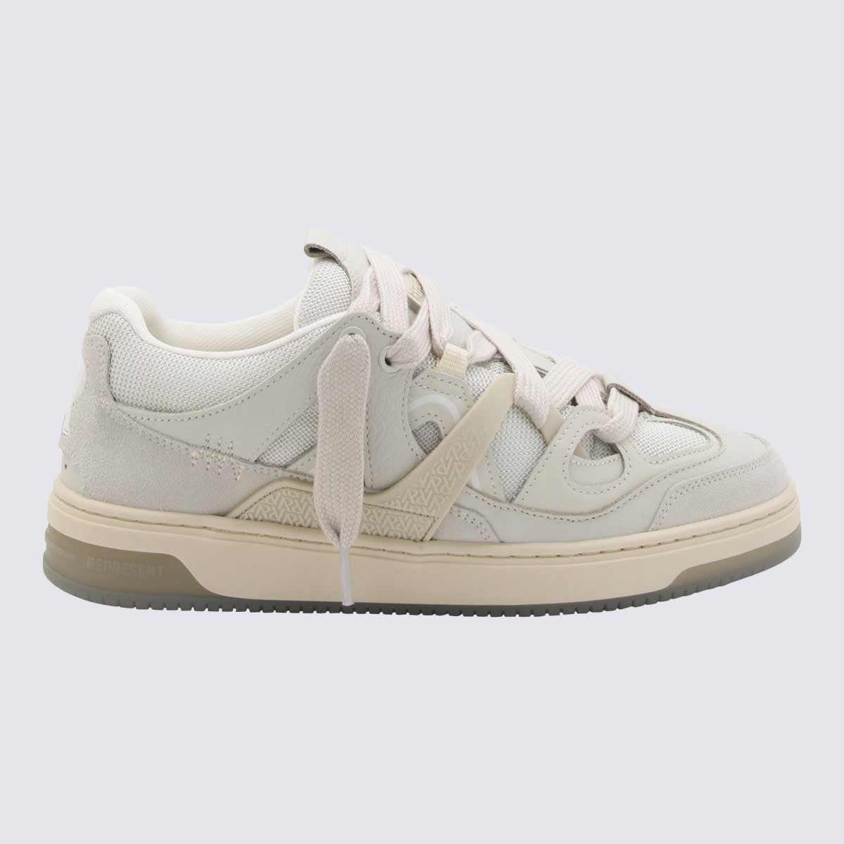 Shop Represent White Leather Sneakers In Flat White