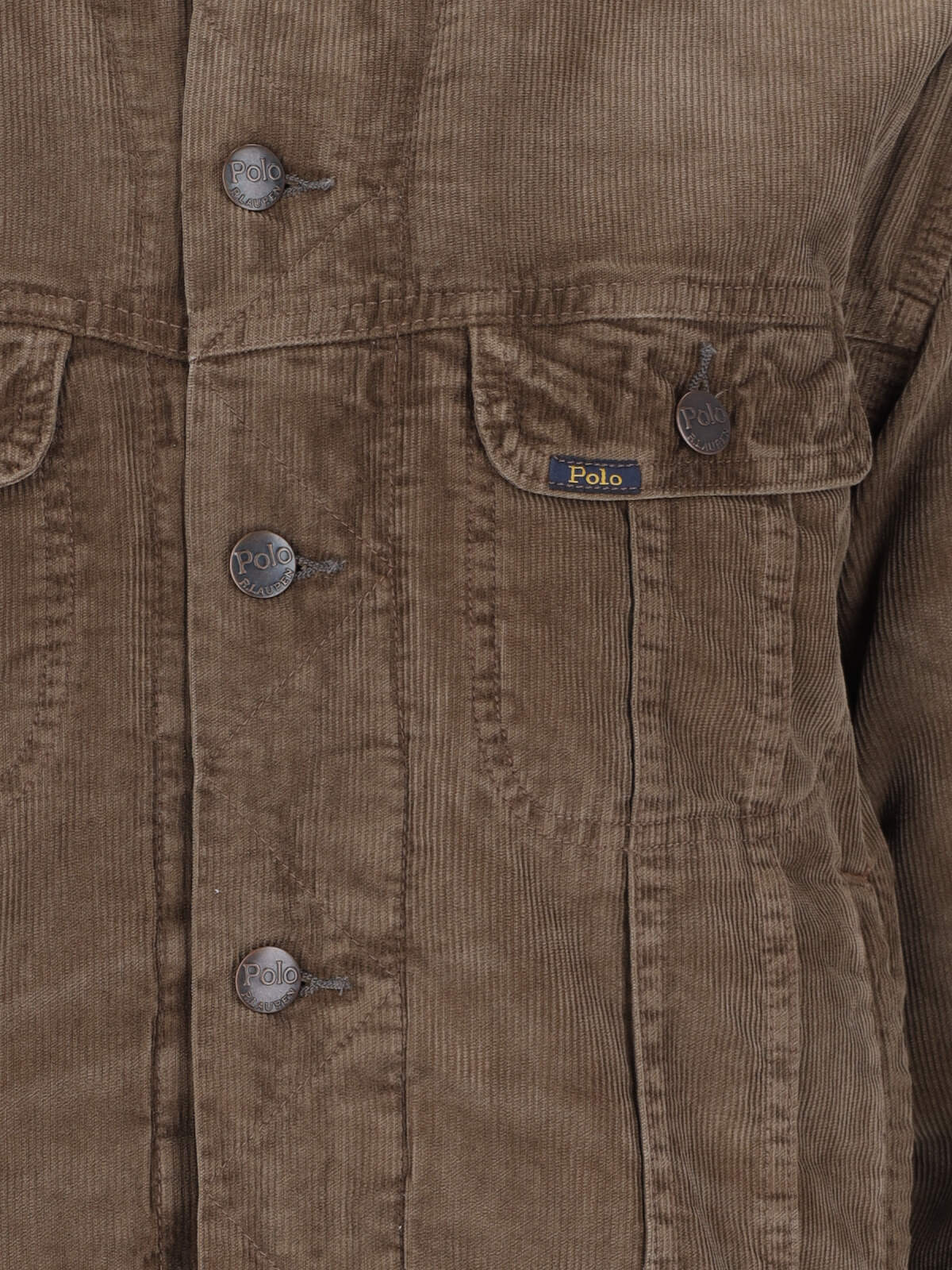 Shop Polo Ralph Lauren Technical Jacket Trucker In Brown