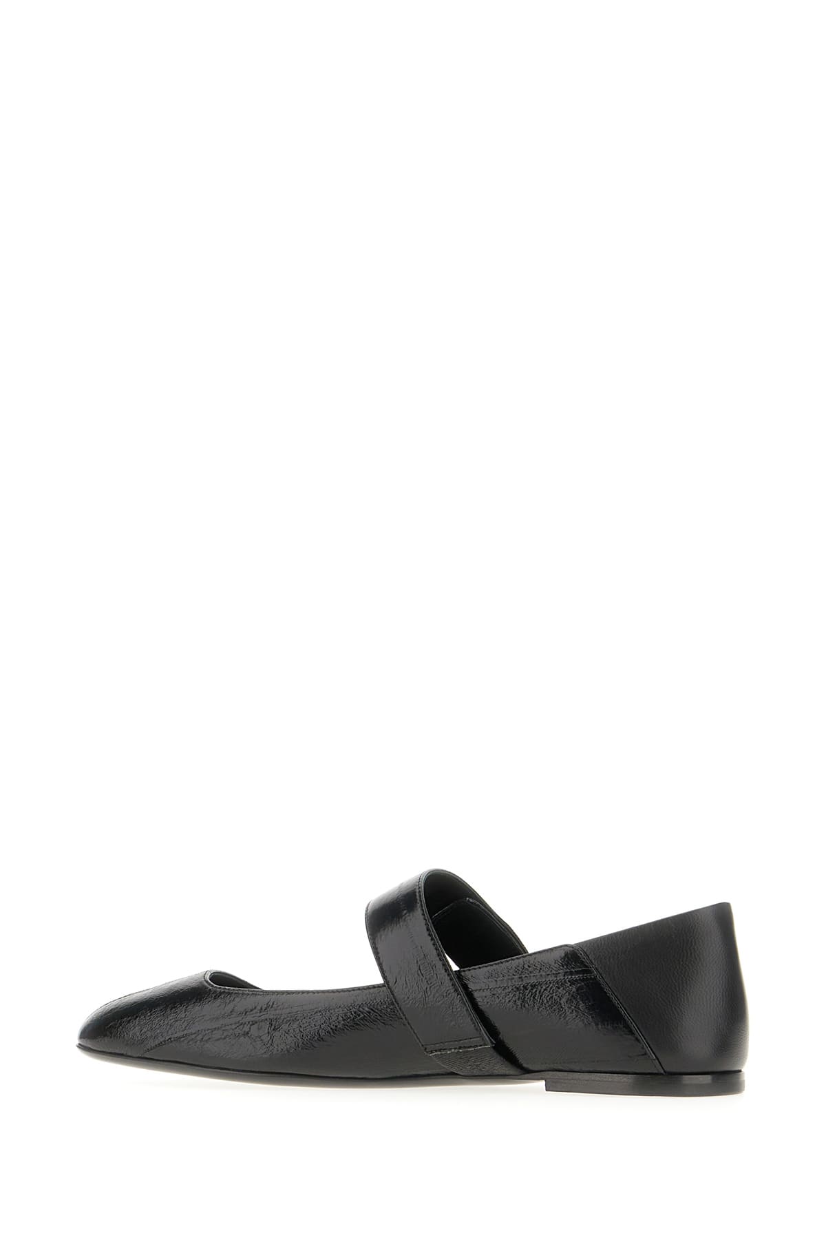 Shop Valentino Black Leather Ballerinas In Neronero