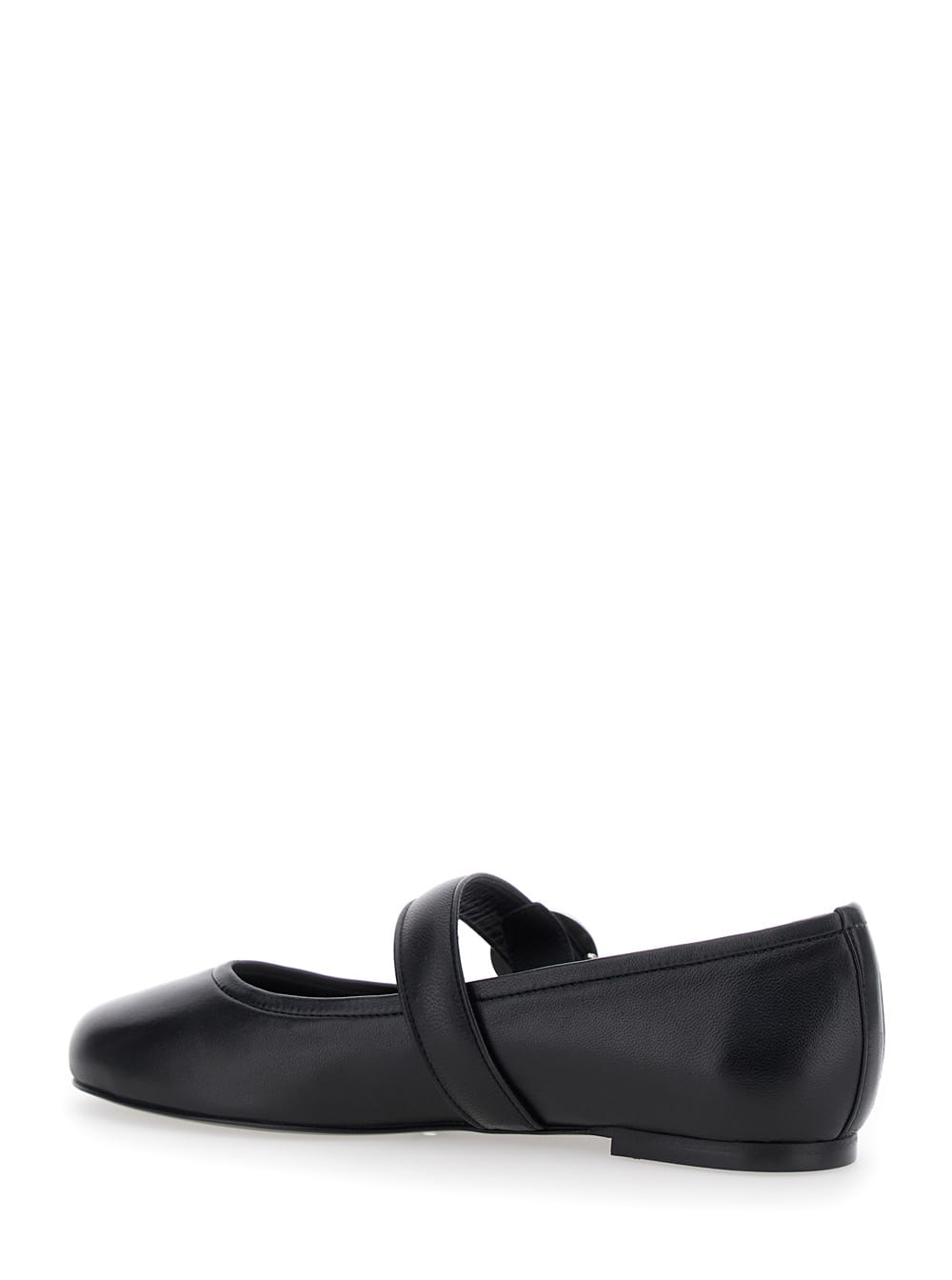 Coperni Black Ballerinas With Metallic Logo And Strap In Black
