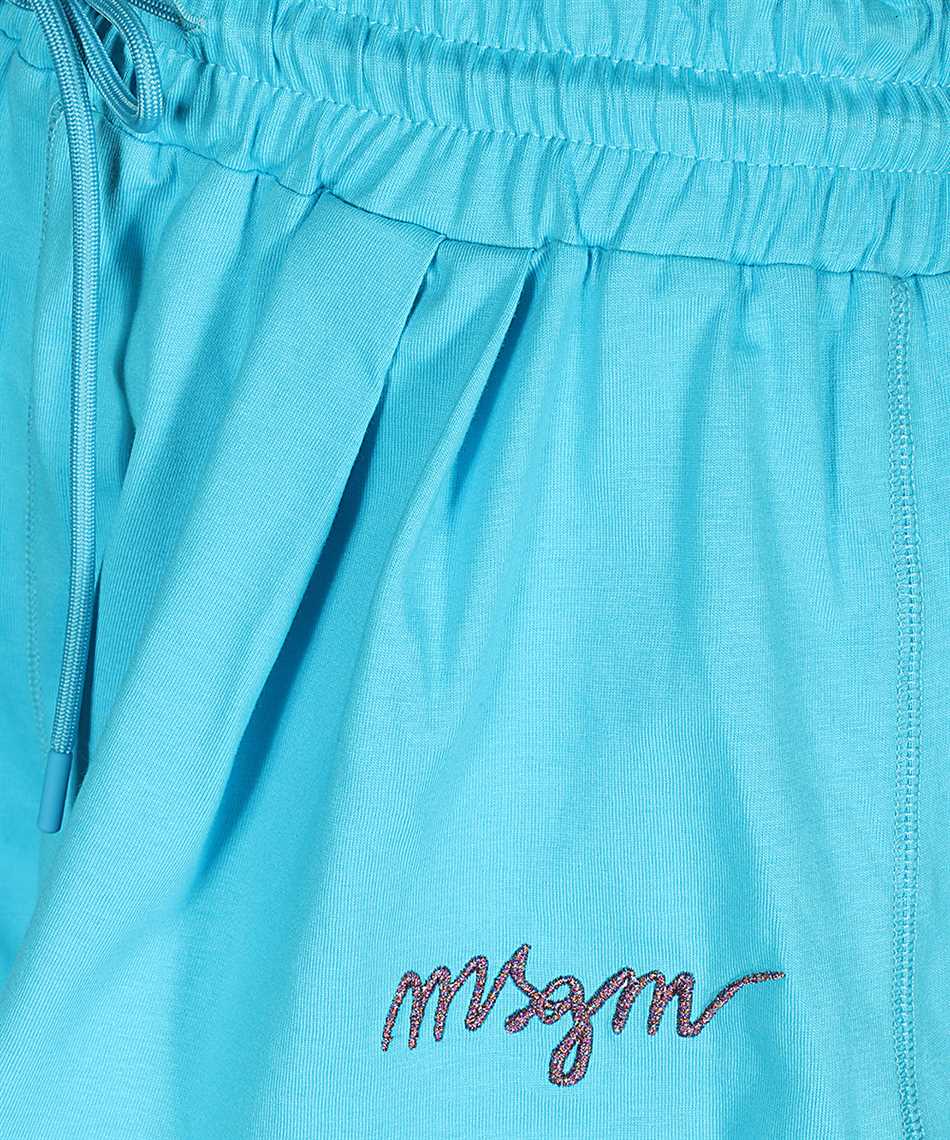Msgm Elasticated-waistband Embroidered-logo Shorts In Blue