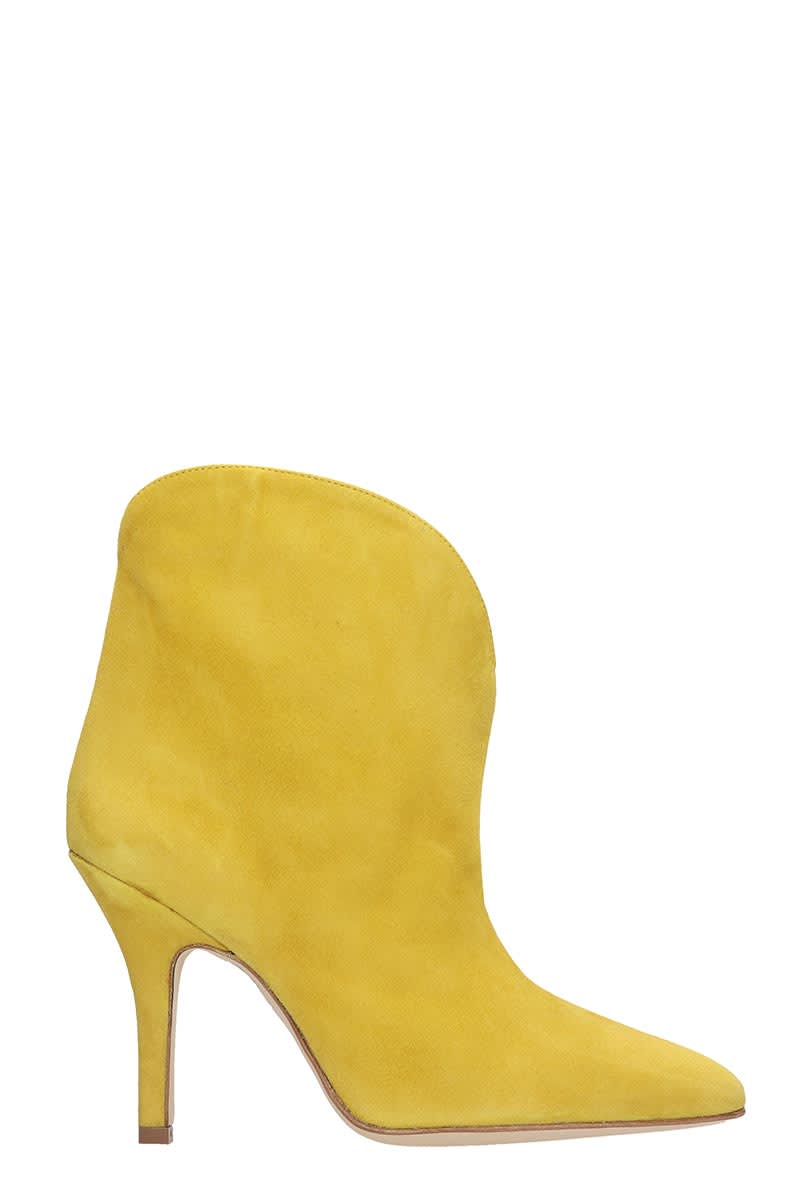 yellow suede booties