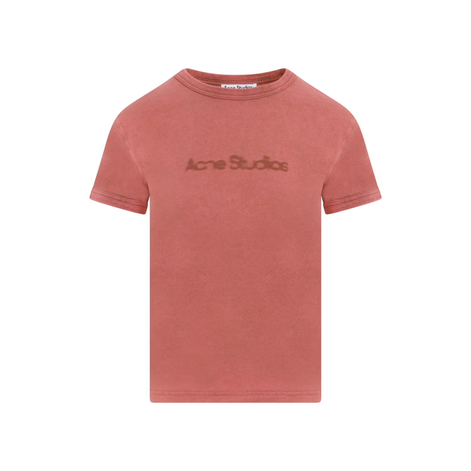 Acne Studios Logo Detailed Crewneck T-shirt In Ctb Rust Red