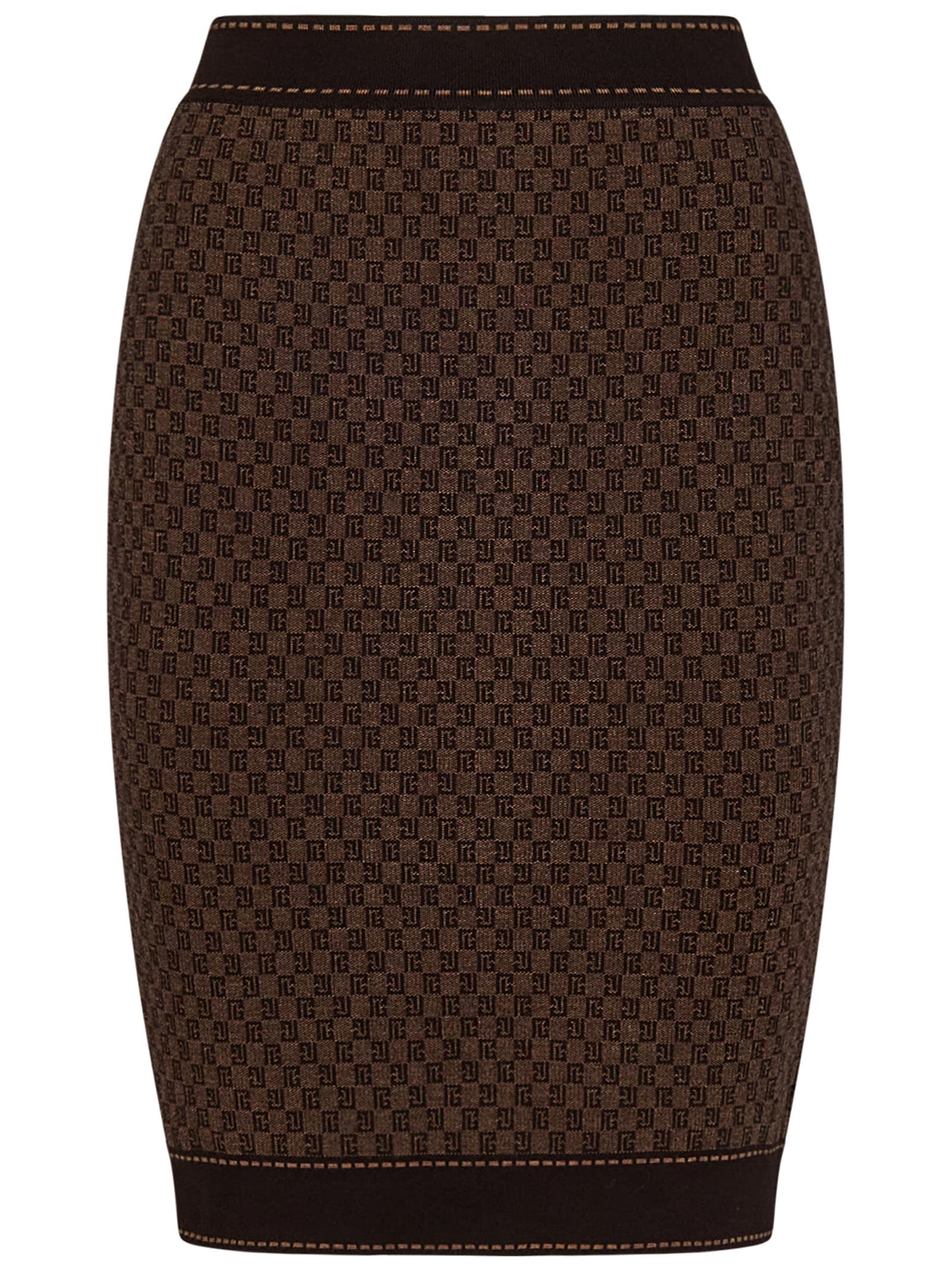 Shop Balmain Mini Skirt In Marrone