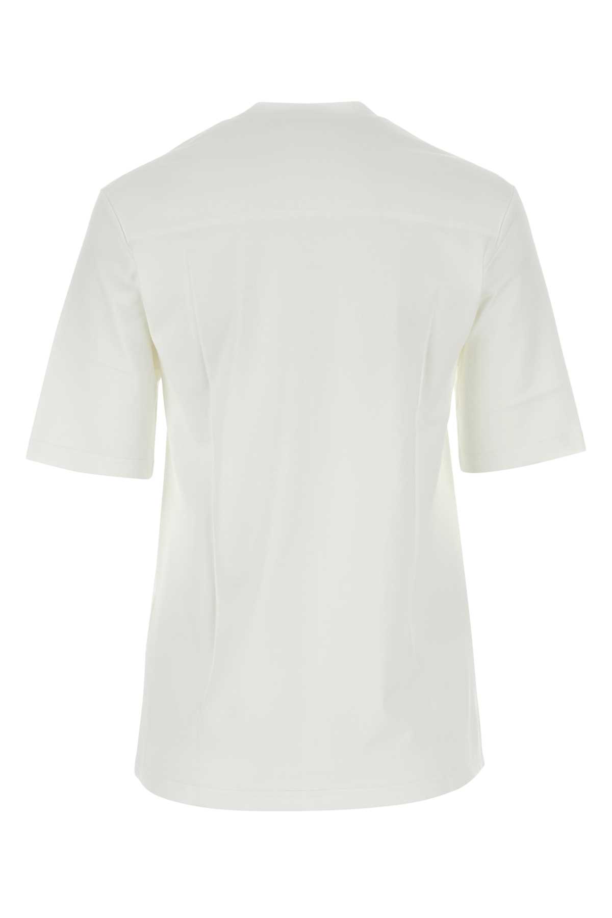 Shop Jil Sander White Cotton T-shirt In Porcelain