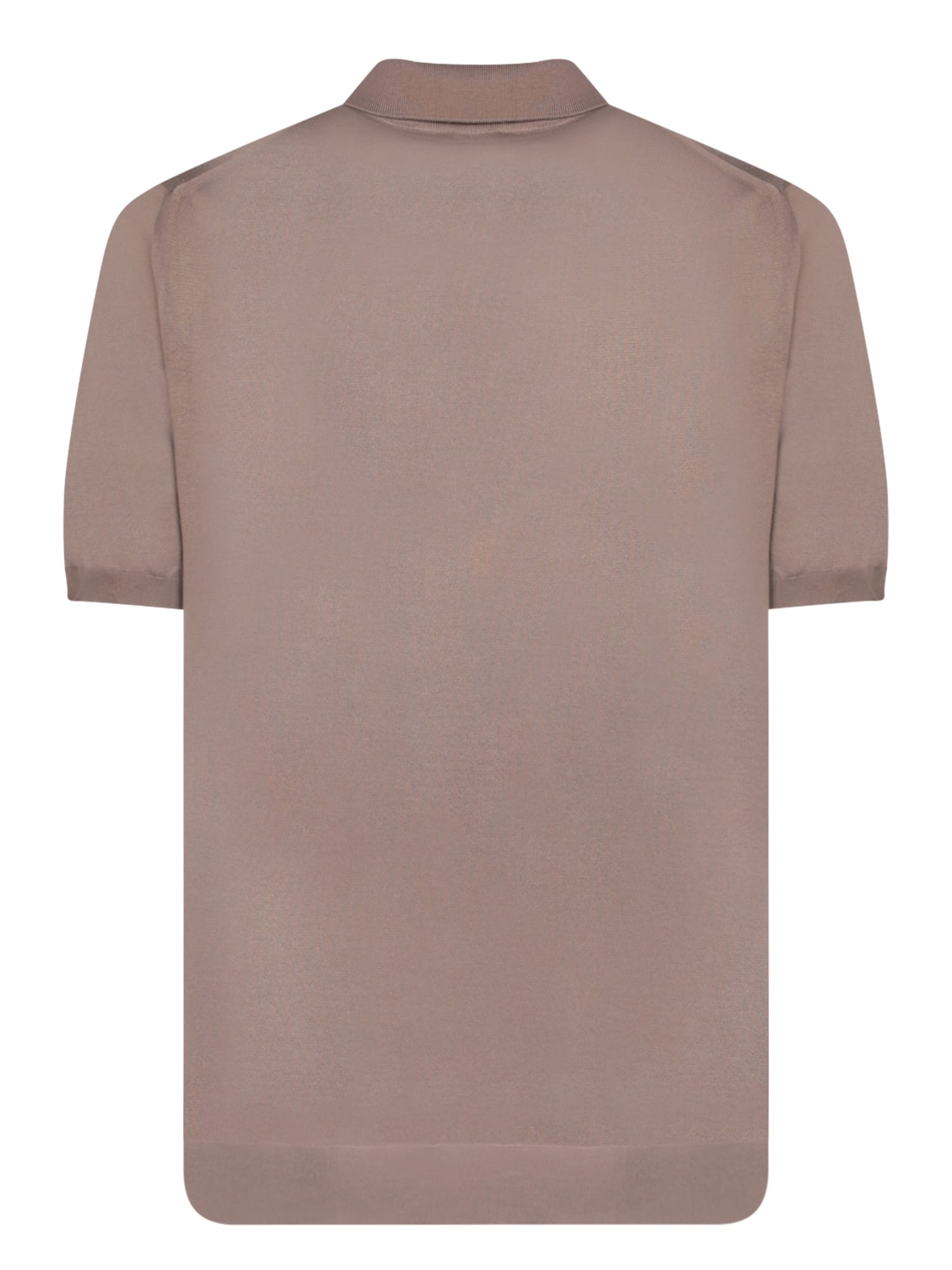 Shop Kiton Iconic Mid Zip Taupe Polo Shirt In Beige