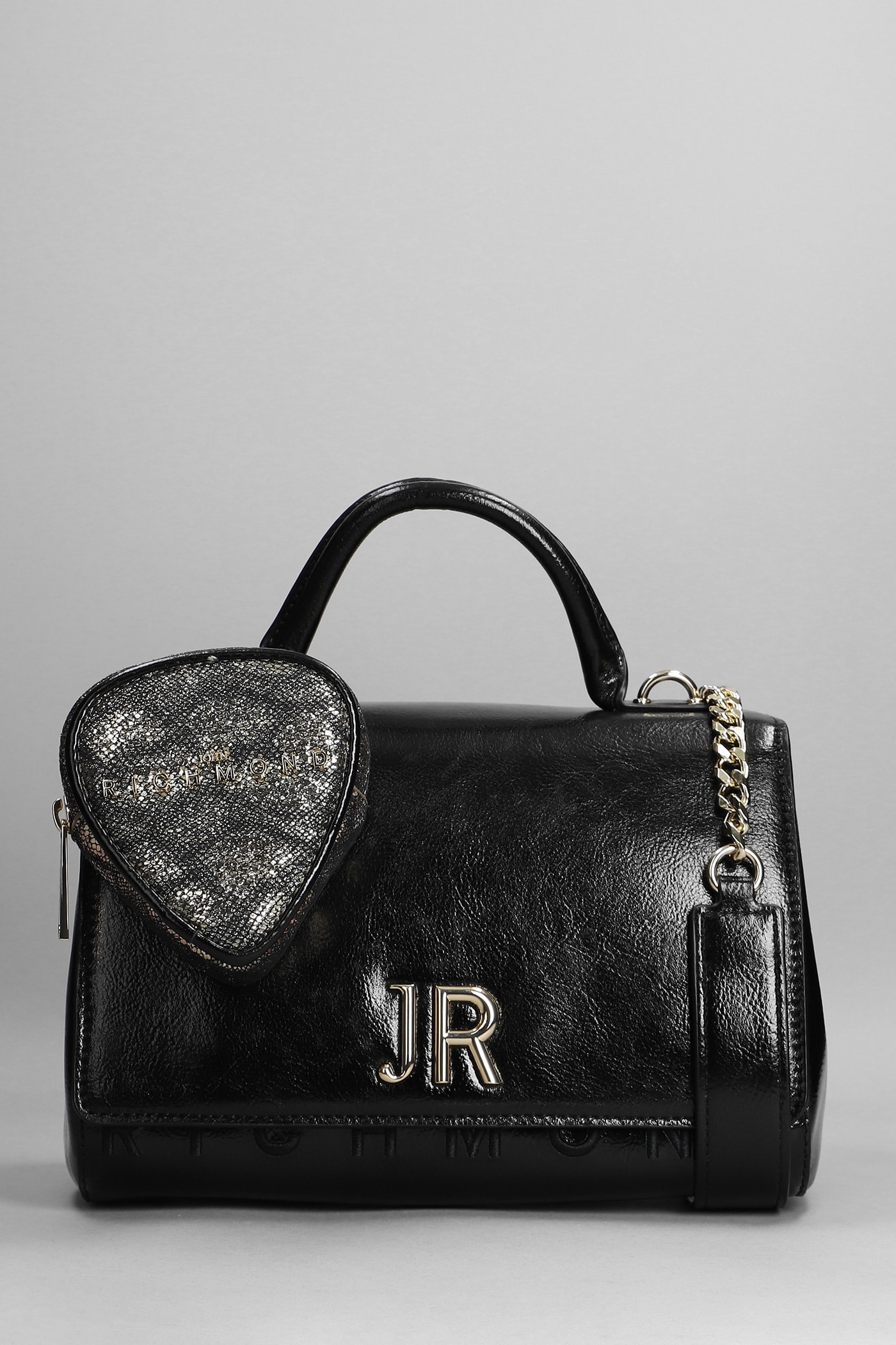 John Richmond Aruda Hand Bag In Black Leather