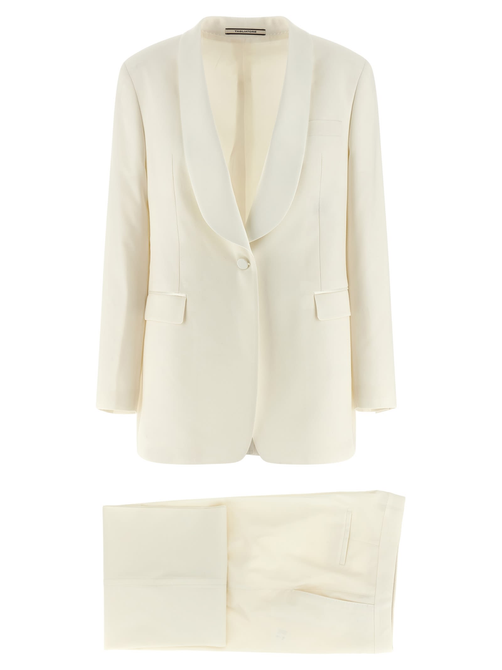 Tagliatore Clarita Tuxedo Dress In White