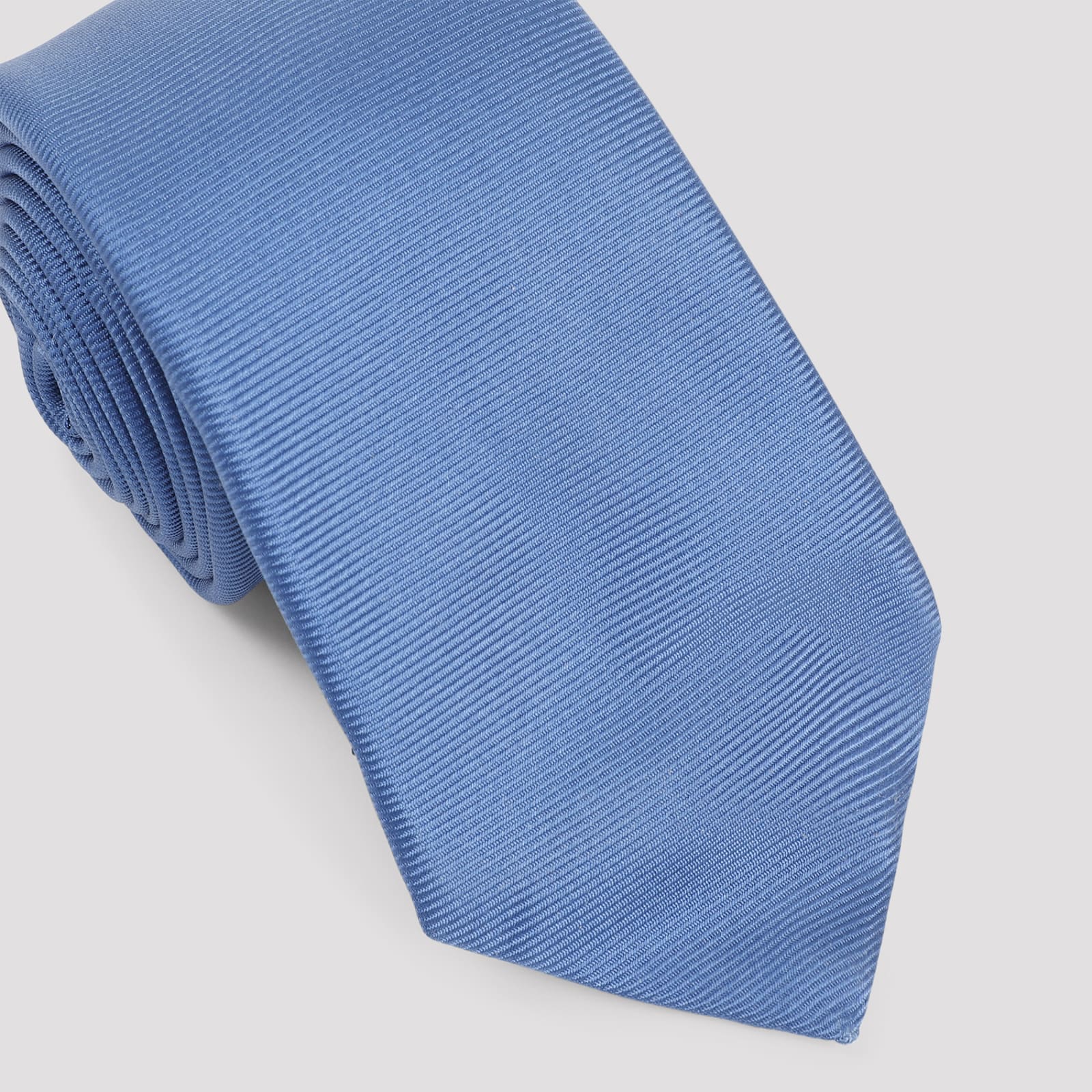 Shop Kiton Silk Tie In Bluette